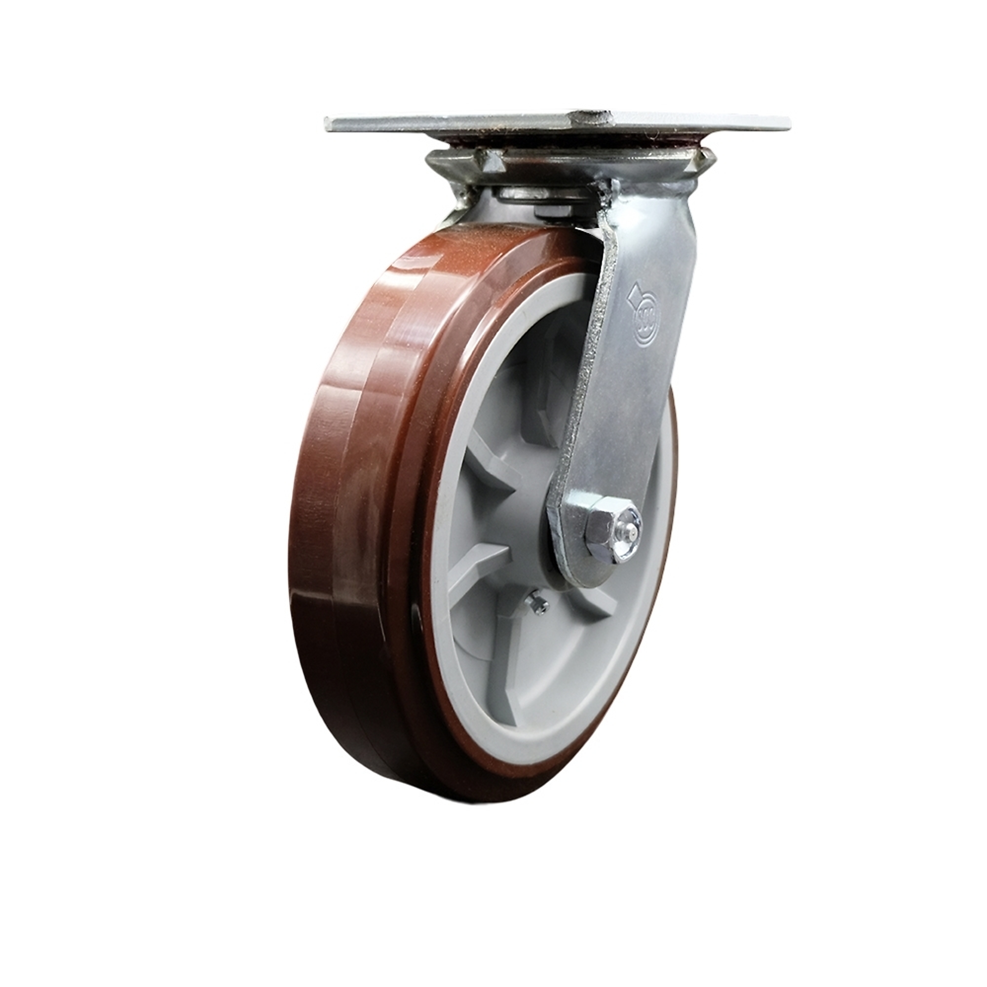 Service Caster, 8Inch x 2Inch Plate Caster, Wheel Diameter 8 in, Caster Type Swivel, Package (qty.) 1, Model SCC-35S820-PPUB