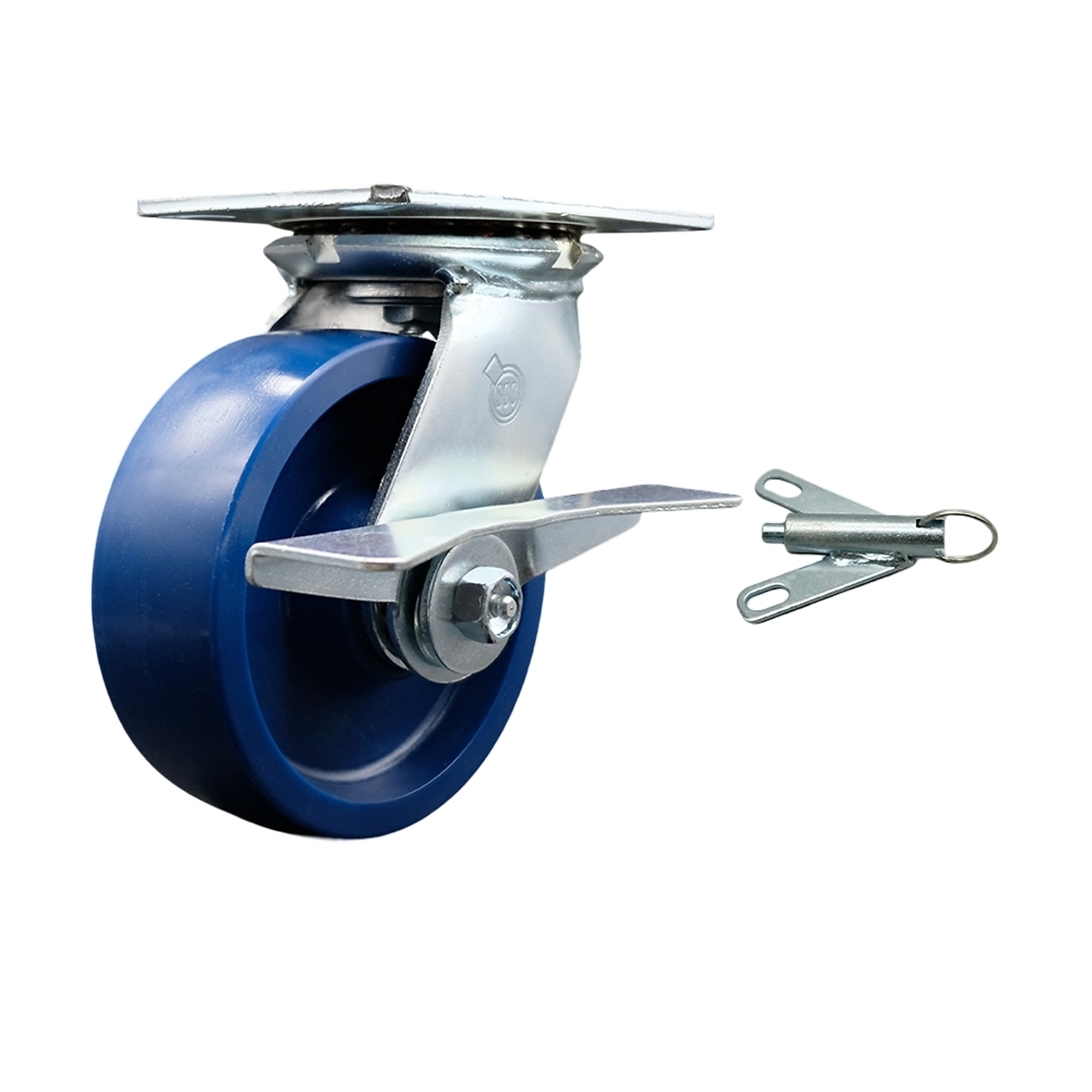 Service Caster, 6Inch x 2Inch Plate Caster, Wheel Diameter 6 in, Caster Type Swivel, Package (qty.) 1, Model SCC-35S620-SPUB-SLB-BSL