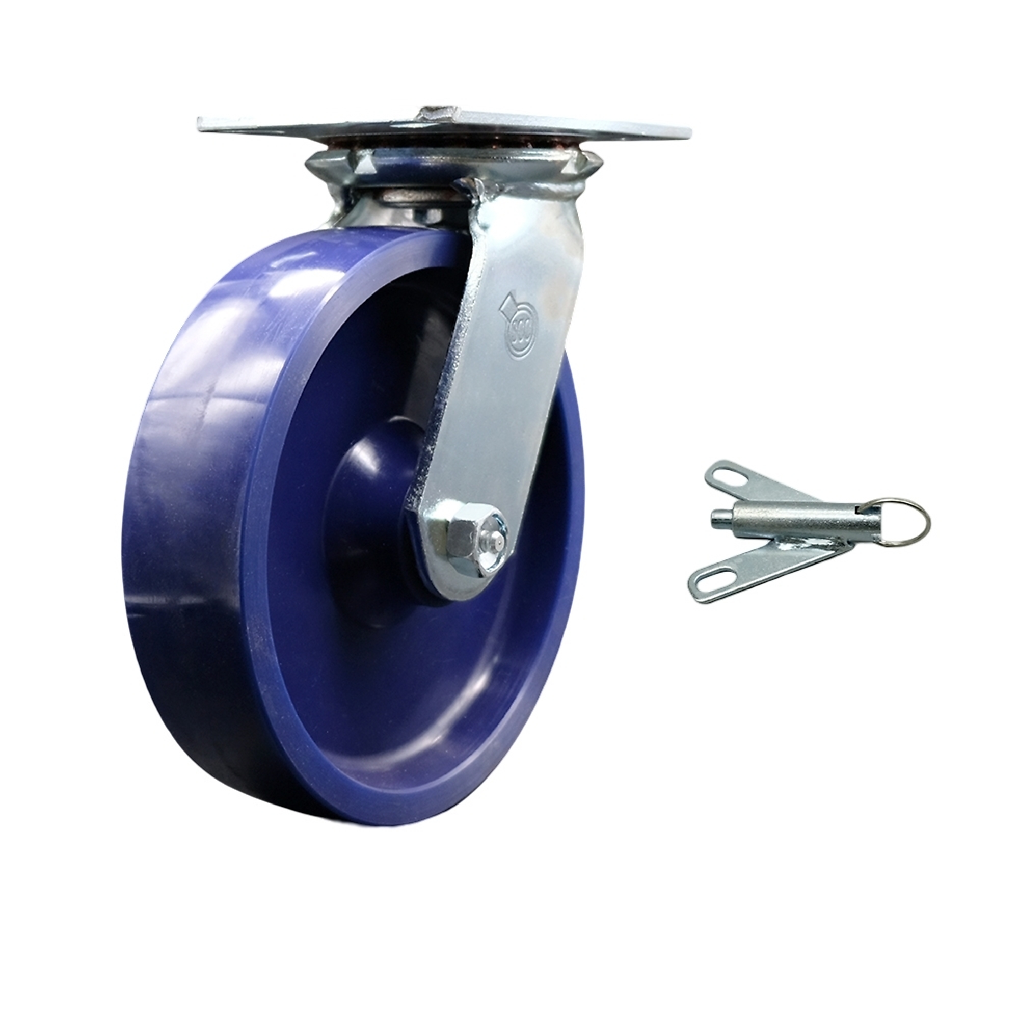 Service Caster, 8Inch x 2Inch Plate Caster, Wheel Diameter 8 in, Caster Type Swivel, Package (qty.) 1, Model SCC-35S820-SPUB-BSL