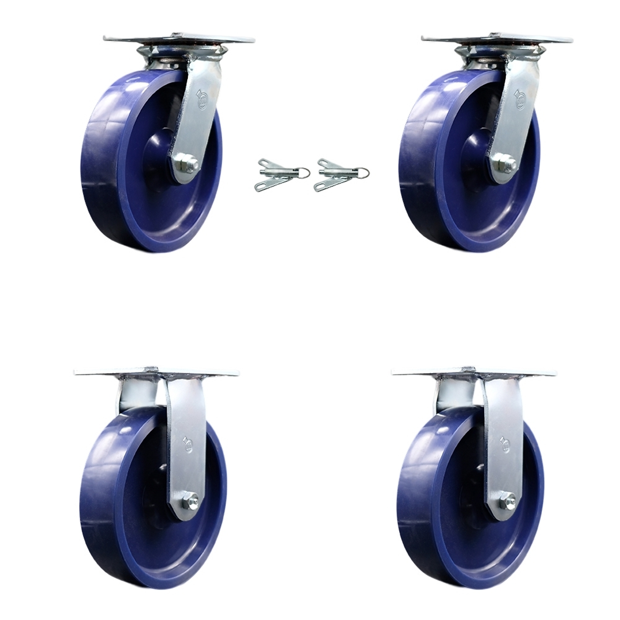 Service Caster, 8Inch x 2Inch Plate Casters, Wheel Diameter 8 in, Caster Type Swivel, Package (qty.) 4, Model SCC-35S820-SPUB-BSL-2-R-2