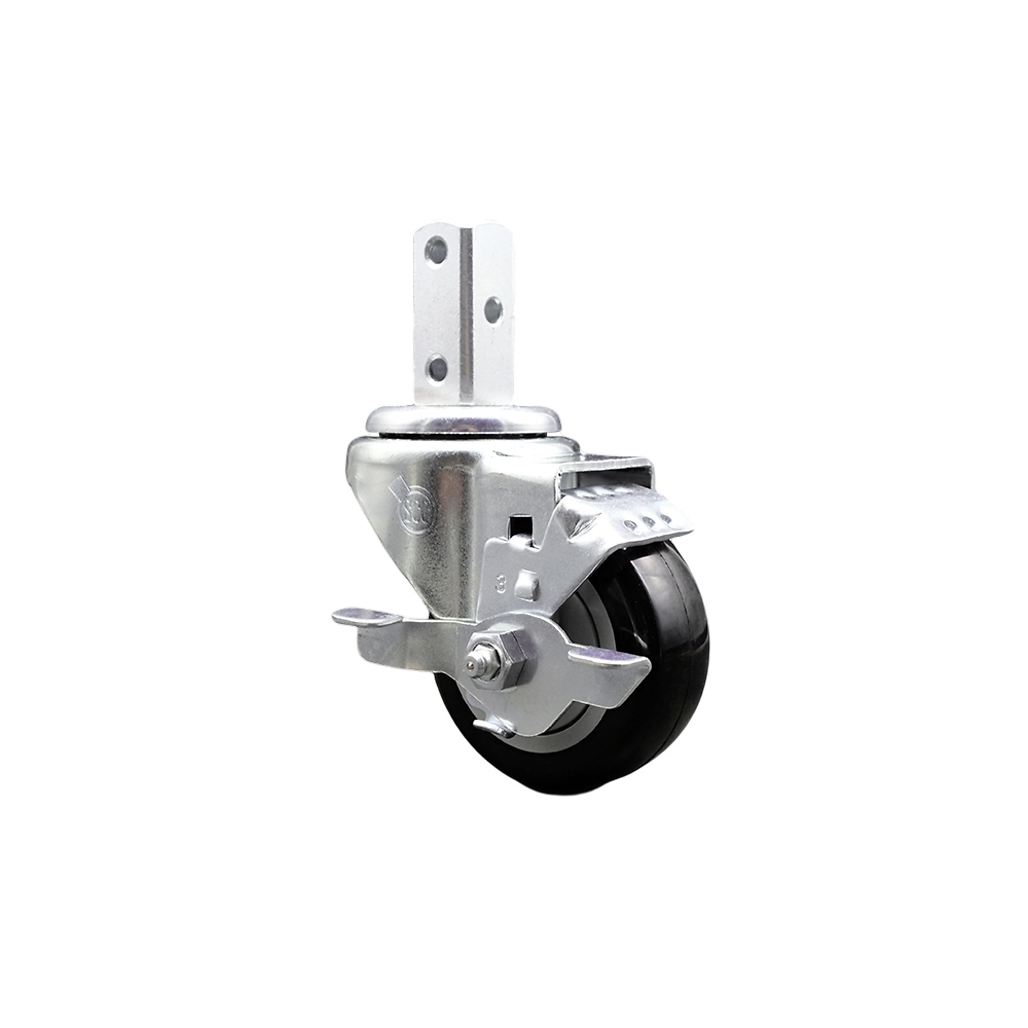 Service Caster, 3Inch x 1 1/4Inch Stem Caster, Wheel Diameter 3 in, Caster Type Swivel, Package (qty.) 1, Model SCC-SQ20S314-PPUB-BLK-TLB-34