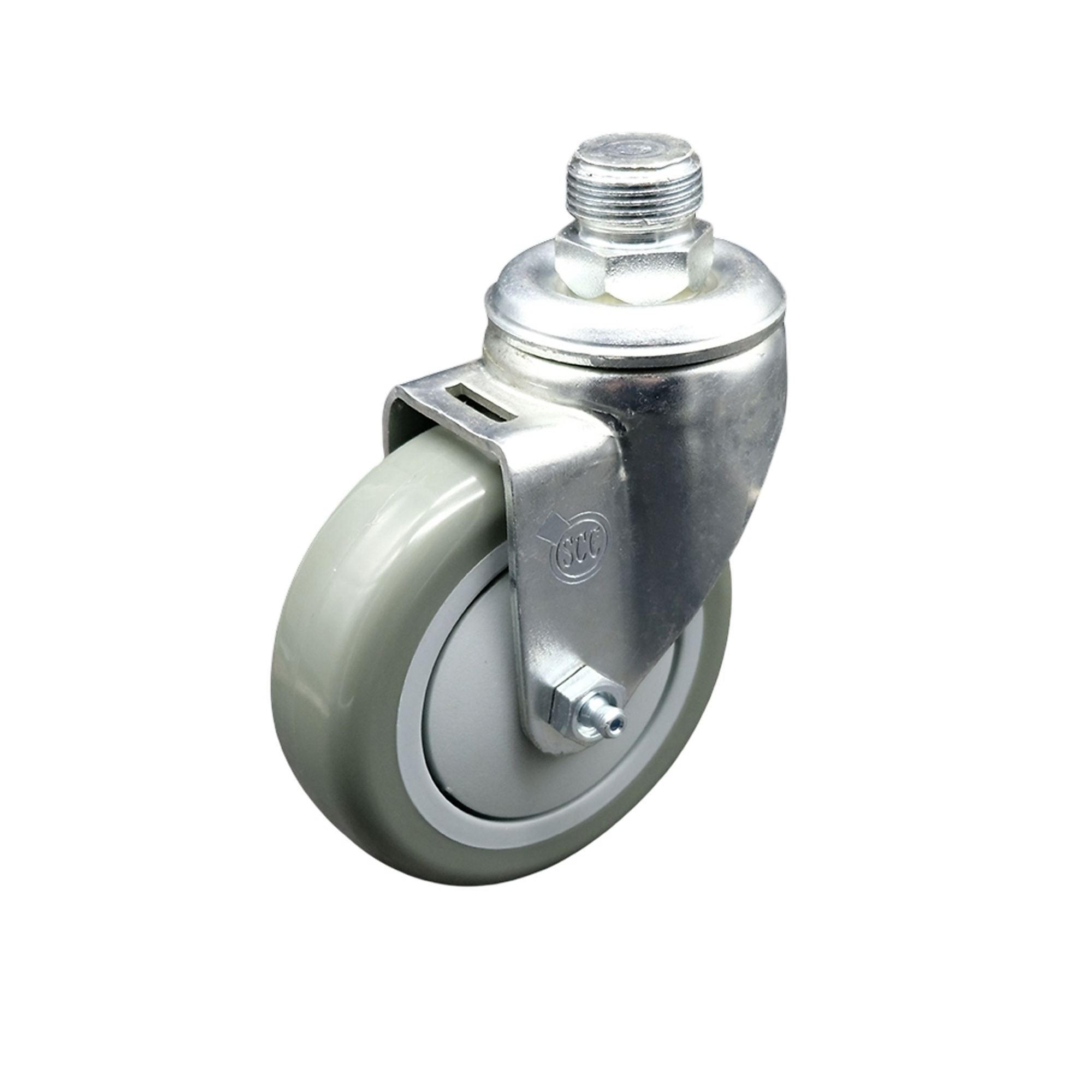 Service Caster, 4Inch x 1 1/4Inch Stem Caster, Wheel Diameter 4 in, Caster Type Swivel, Package (qty.) 1, Model SCC-PS20S414-PPUB-34NPT-GRY