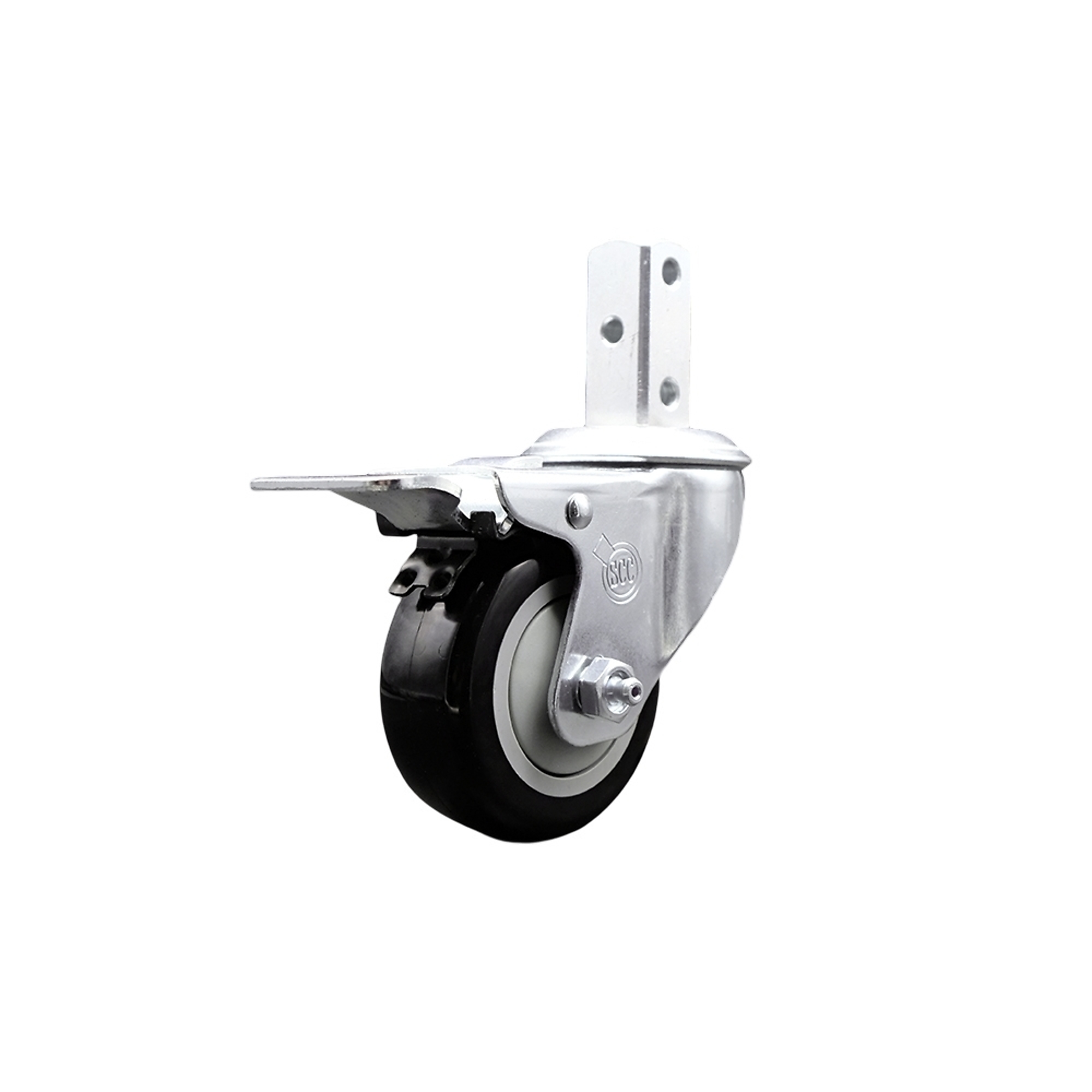 Service Caster, 3 1/2Inch x 1 1/4Inch Stem Caster, Wheel Diameter 3.5 in, Caster Type Swivel, Package (qty.) 1, Model SCC-SQTTL20S3514-PPUB-BLK-34