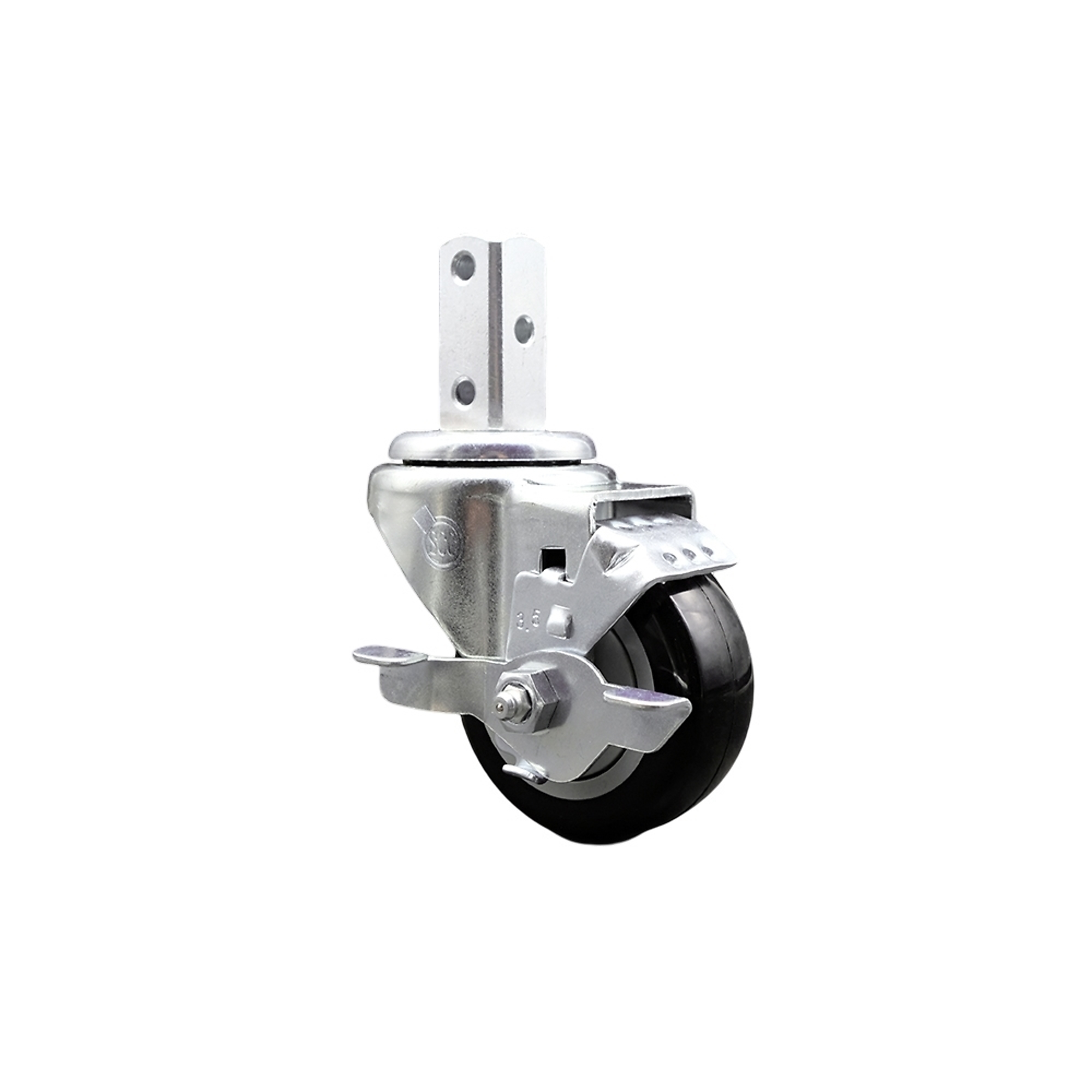 Service Caster, 3 1/2Inch x 1 1/4Inch Stem Caster, Wheel Diameter 3.5 in, Caster Type Swivel, Package (qty.) 1, Model SCC-SQ20S3514-PPUB-BLK-TLB-34