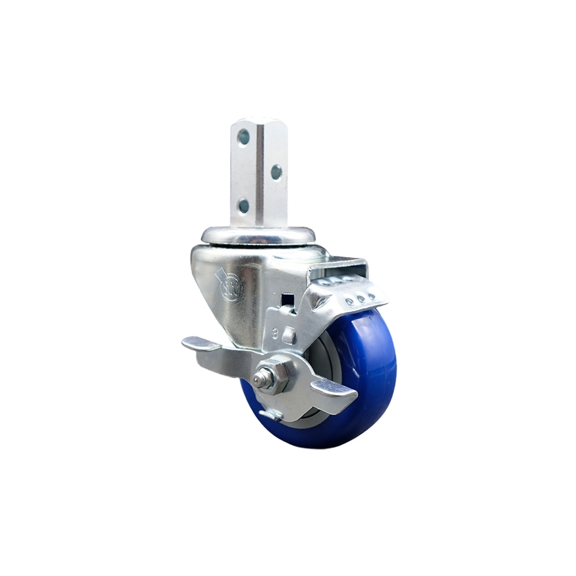 Service Caster, 3Inch x 1 1/4Inch Stem Caster, Wheel Diameter 3 in, Caster Type Swivel, Package (qty.) 1, Model SCC-SQ20S314-PPUB-BLUE-TLB-34