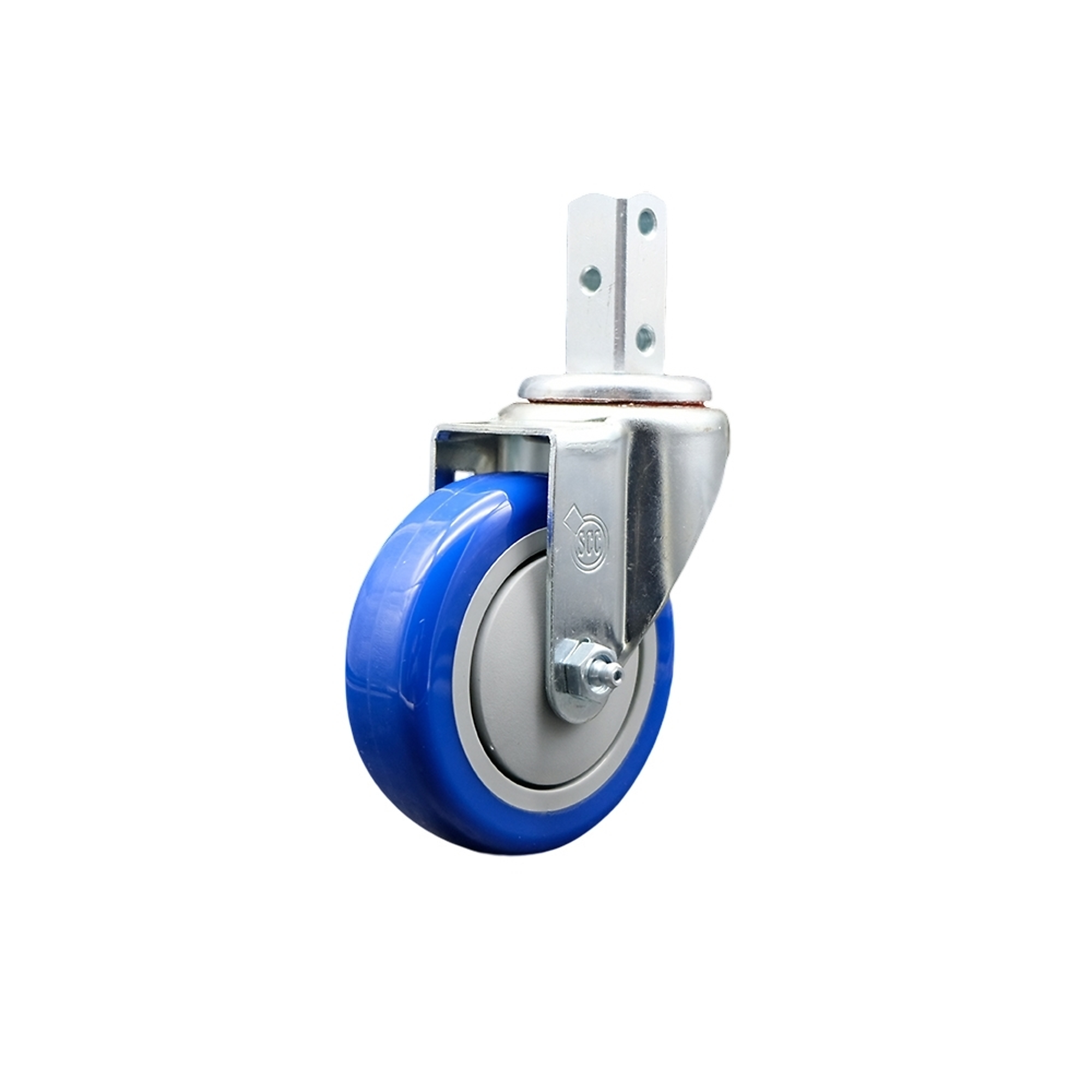 Service Caster, 4Inch x 1 1/4Inch Stem Caster, Wheel Diameter 4 in, Caster Type Swivel, Package (qty.) 1, Model SCC-SQ20S414-PPUB-BLUE-34