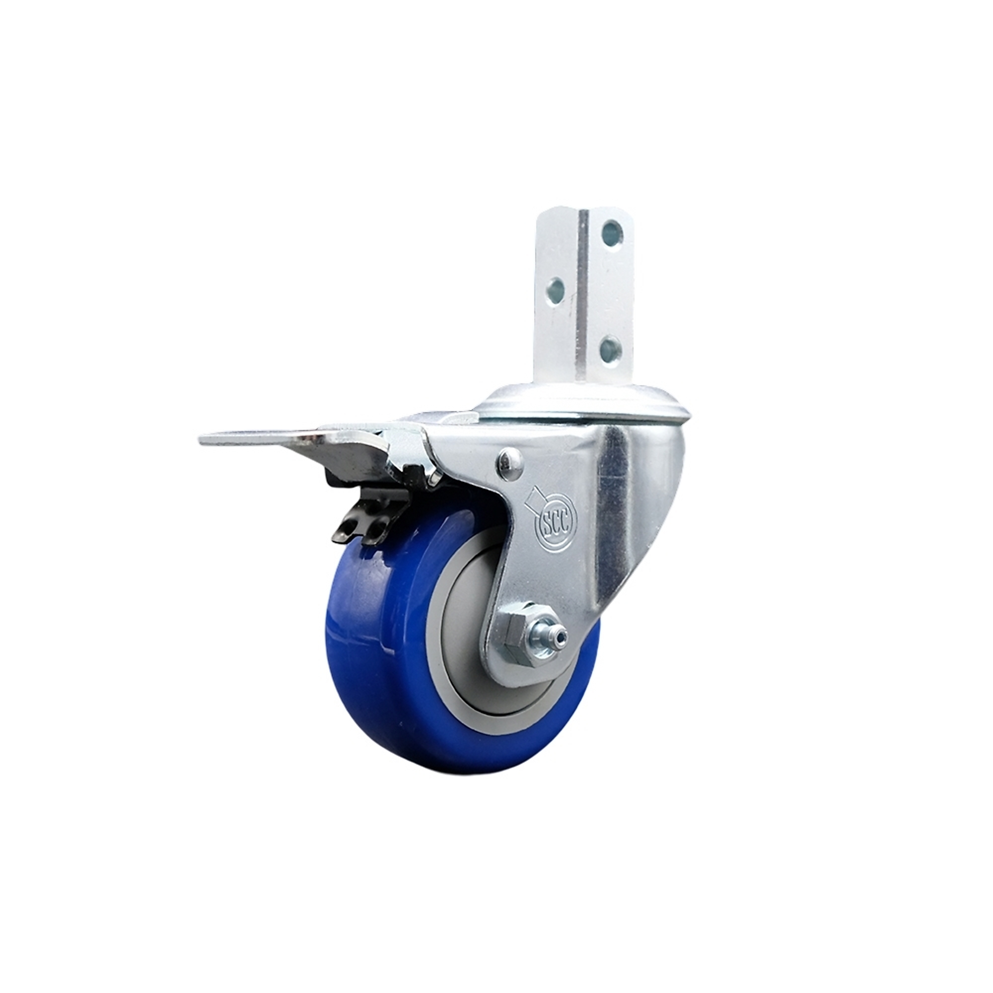 Service Caster, 3Inch x 1 1/4Inch Stem Caster, Wheel Diameter 3 in, Caster Type Swivel, Package (qty.) 1, Model SCC-SQTTL20S314-PPUB-BLUE-34