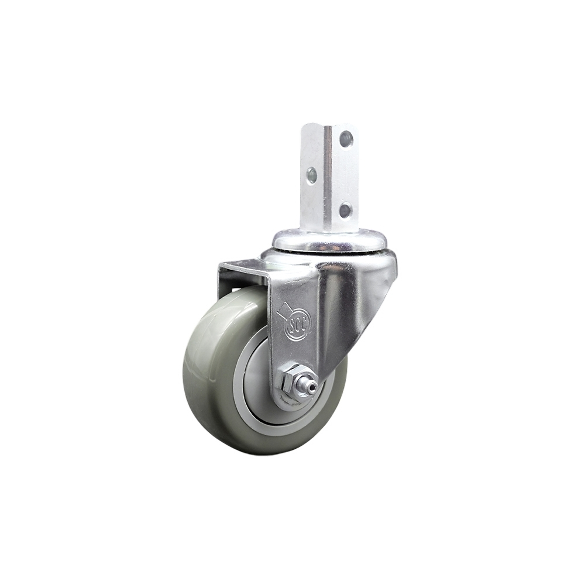 Service Caster, 3Inch x 1 1/4Inch Stem Caster, Wheel Diameter 3 in, Caster Type Swivel, Package (qty.) 1, Model SCC-SQ20S314-PPUB-GRY-78