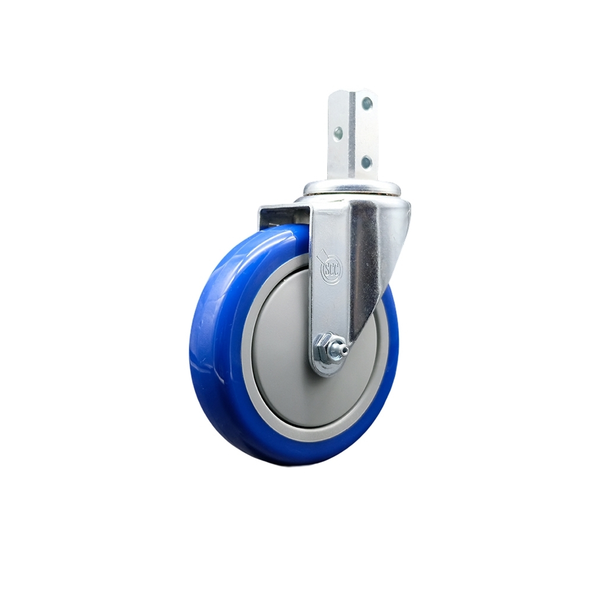 Service Caster, 5Inch x 1 1/4Inch Stem Caster, Wheel Diameter 5 in, Caster Type Swivel, Package (qty.) 1, Model SCC-SQ20S514-PPUB-BLUE-78