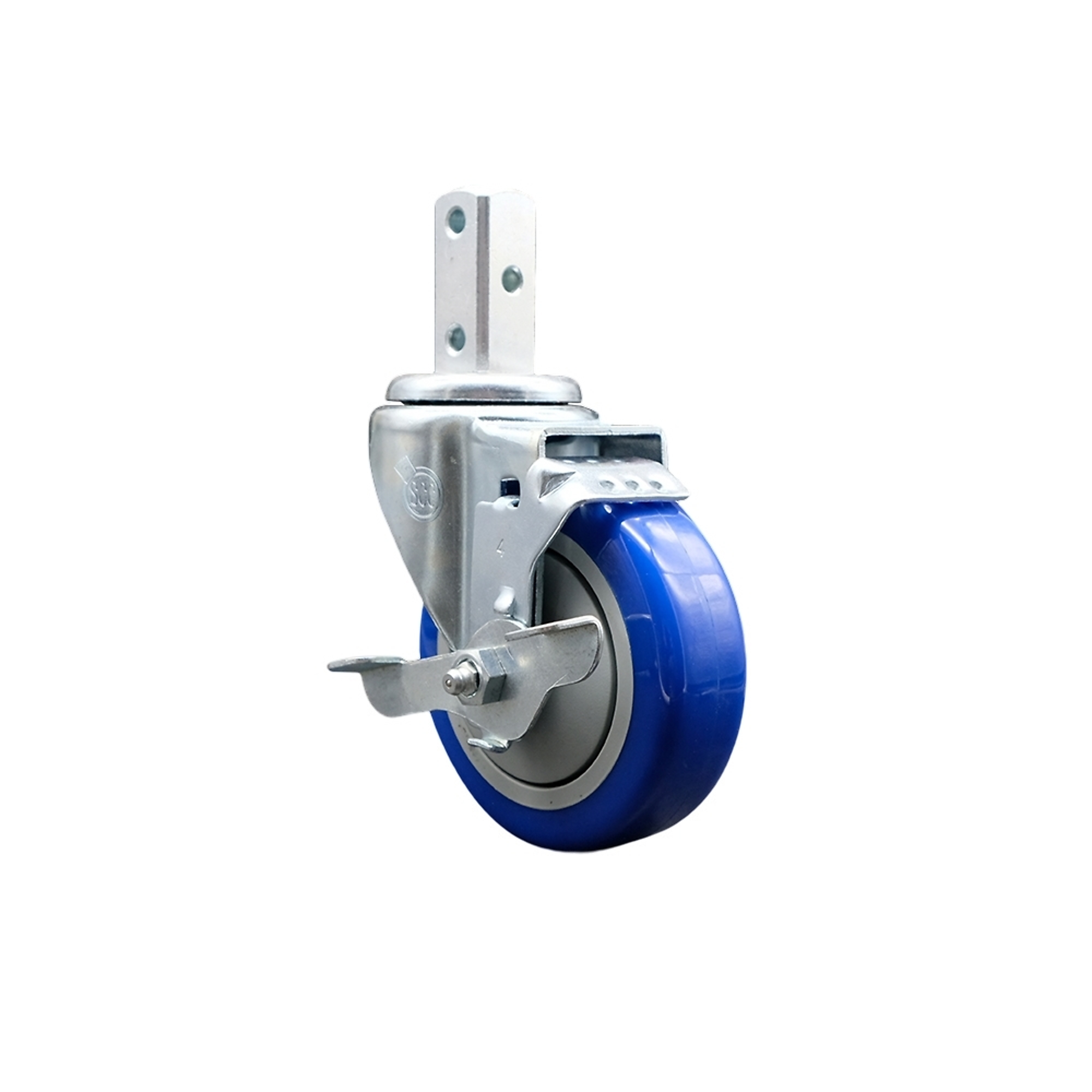 Service Caster, 4Inch x 1 1/4Inch Stem Caster, Wheel Diameter 4 in, Caster Type Swivel, Package (qty.) 1, Model SCC-SQ20S414-PPUB-BLUE-TLB-34