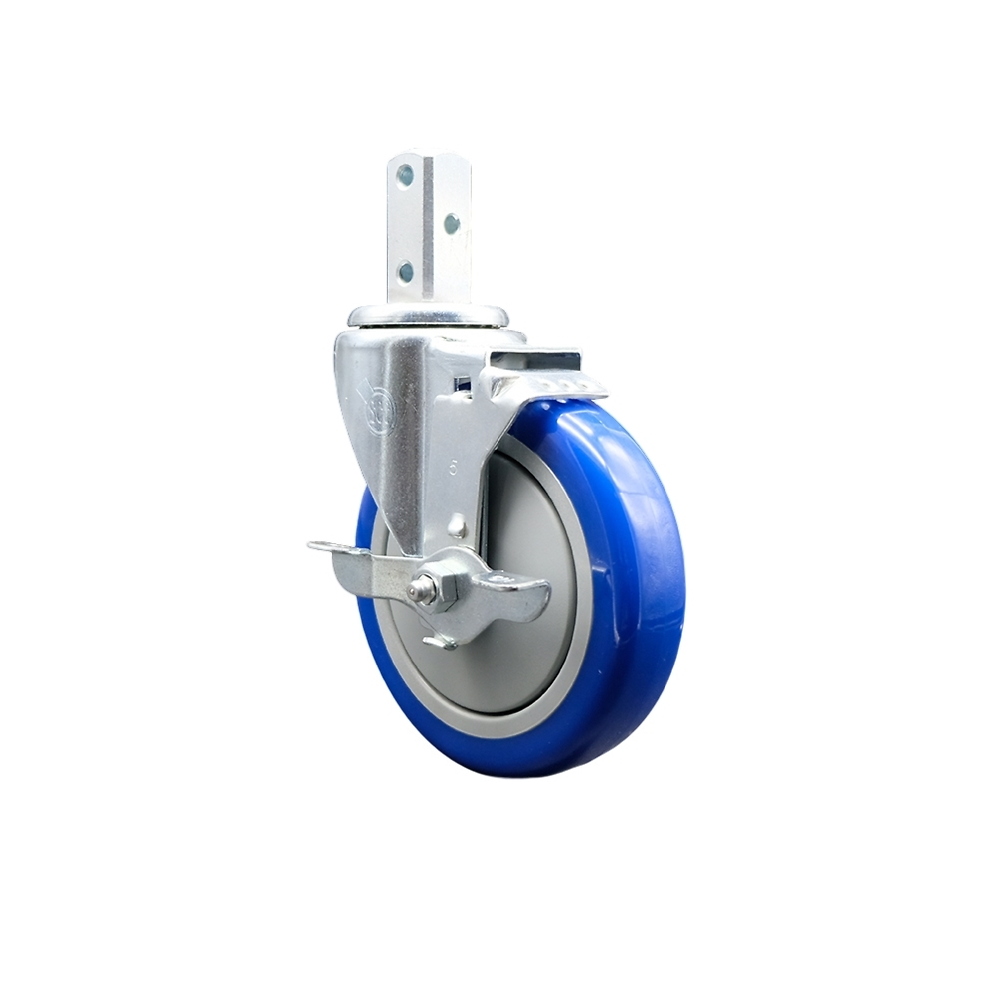 Service Caster, 5Inch x 1 1/4Inch Stem Caster, Wheel Diameter 5 in, Caster Type Swivel, Package (qty.) 1, Model SCC-SQ20S514-PPUB-BLUE-TLB-34