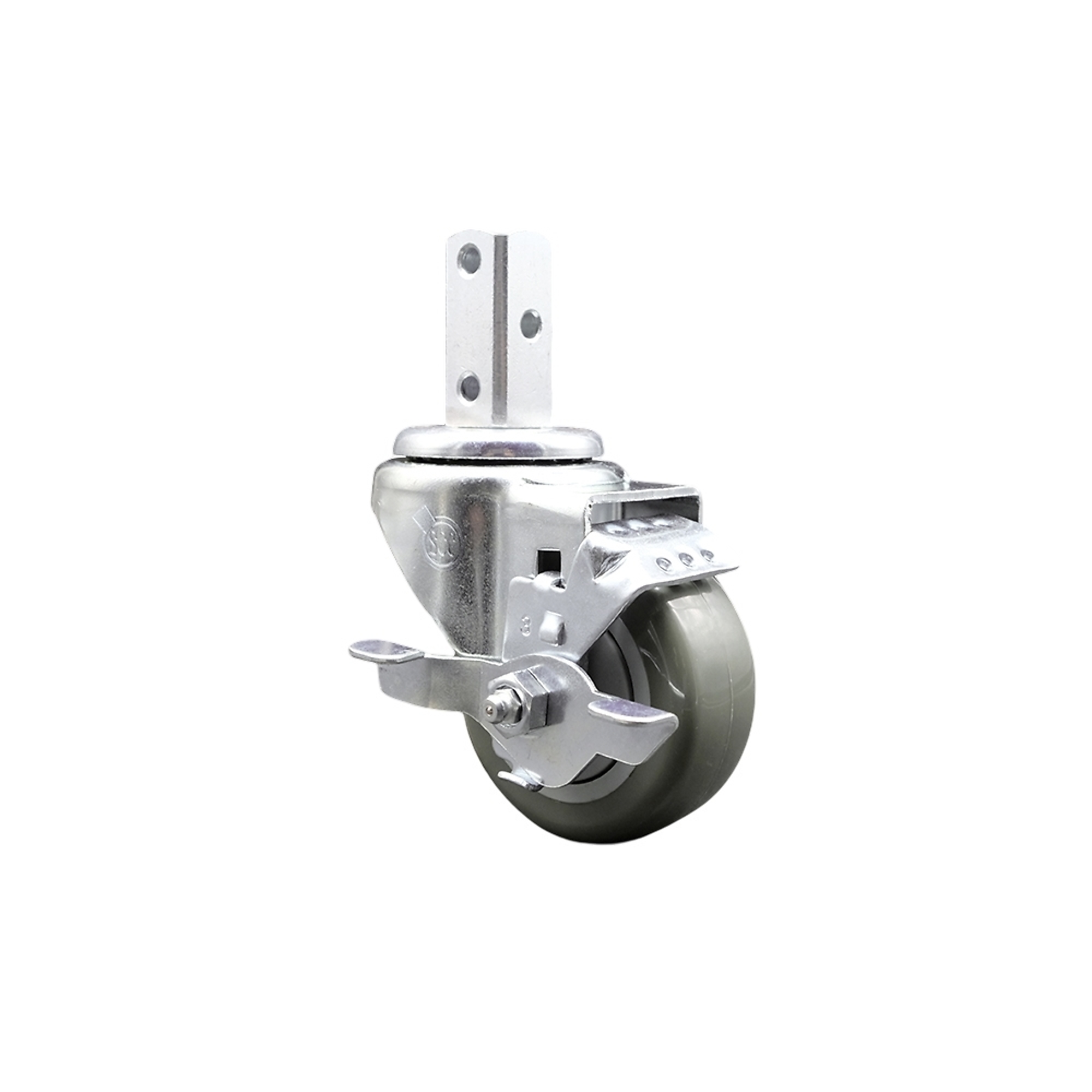 Service Caster, 3Inch x 1 1/4Inch Stem Caster, Wheel Diameter 3 in, Caster Type Swivel, Package (qty.) 1, Model SCC-SQ20S314-PPUB-GRY-TLB-78