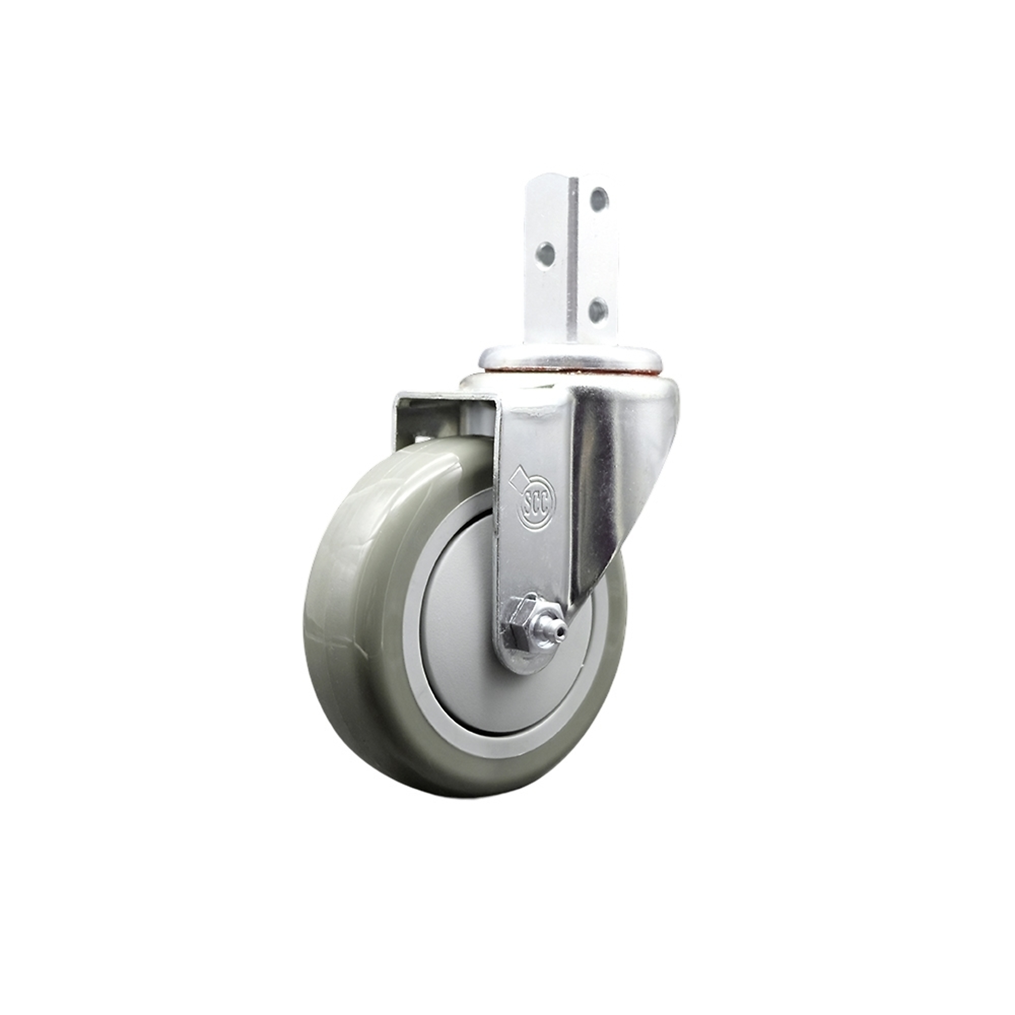 Service Caster, 4Inch x 1 1/4Inch Stem Caster, Wheel Diameter 4 in, Caster Type Swivel, Package (qty.) 1, Model SCC-SQ20S414-PPUB-GRY-34