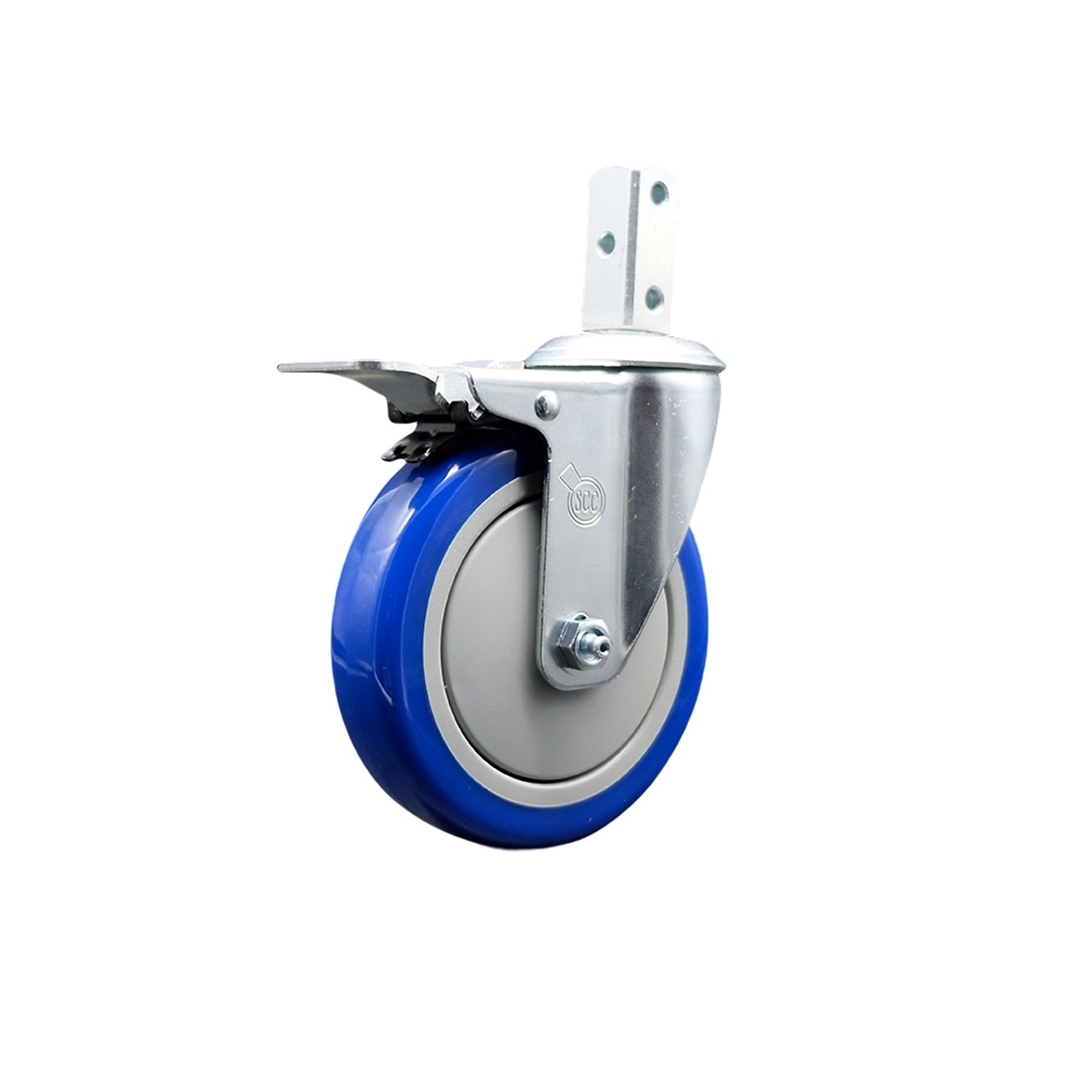 Service Caster, 5Inch x 1 1/4Inch Stem Caster, Wheel Diameter 5 in, Caster Type Swivel, Package (qty.) 1, Model SCC-SQTTL20S514-PPUB-BLUE-78