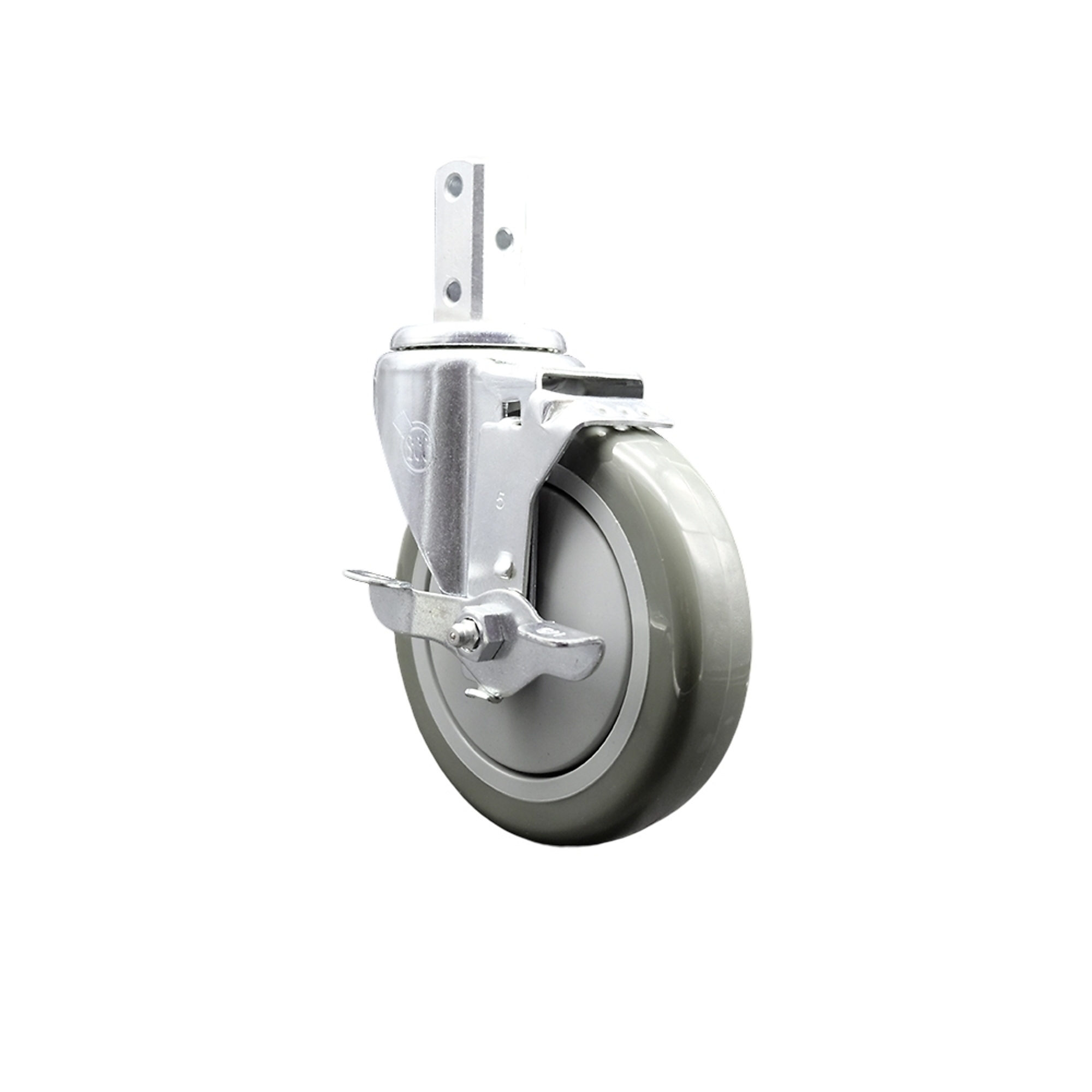 Service Caster, 5Inch x 1 1/4Inch Stem Caster, Wheel Diameter 5 in, Caster Type Swivel, Package (qty.) 1, Model SCC-SQ20S514-PPUB-GRY-TLB-78