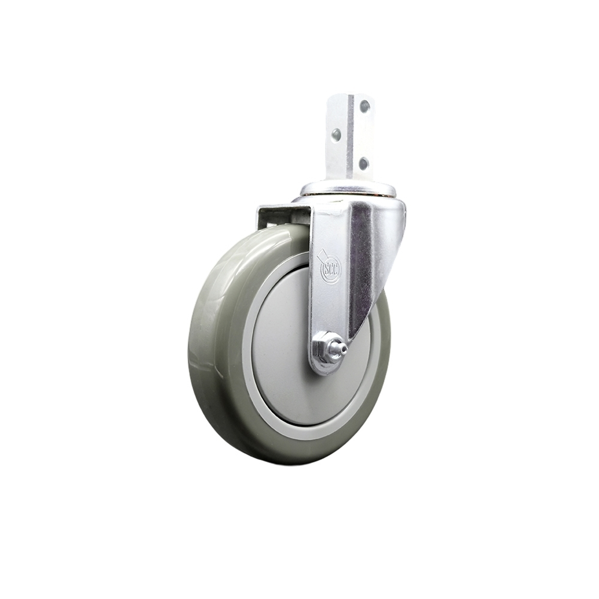 Service Caster, 5Inch x 1 1/4Inch Stem Caster, Wheel Diameter 5 in, Caster Type Swivel, Package (qty.) 1, Model SCC-SQ20S514-PPUB-GRY-78