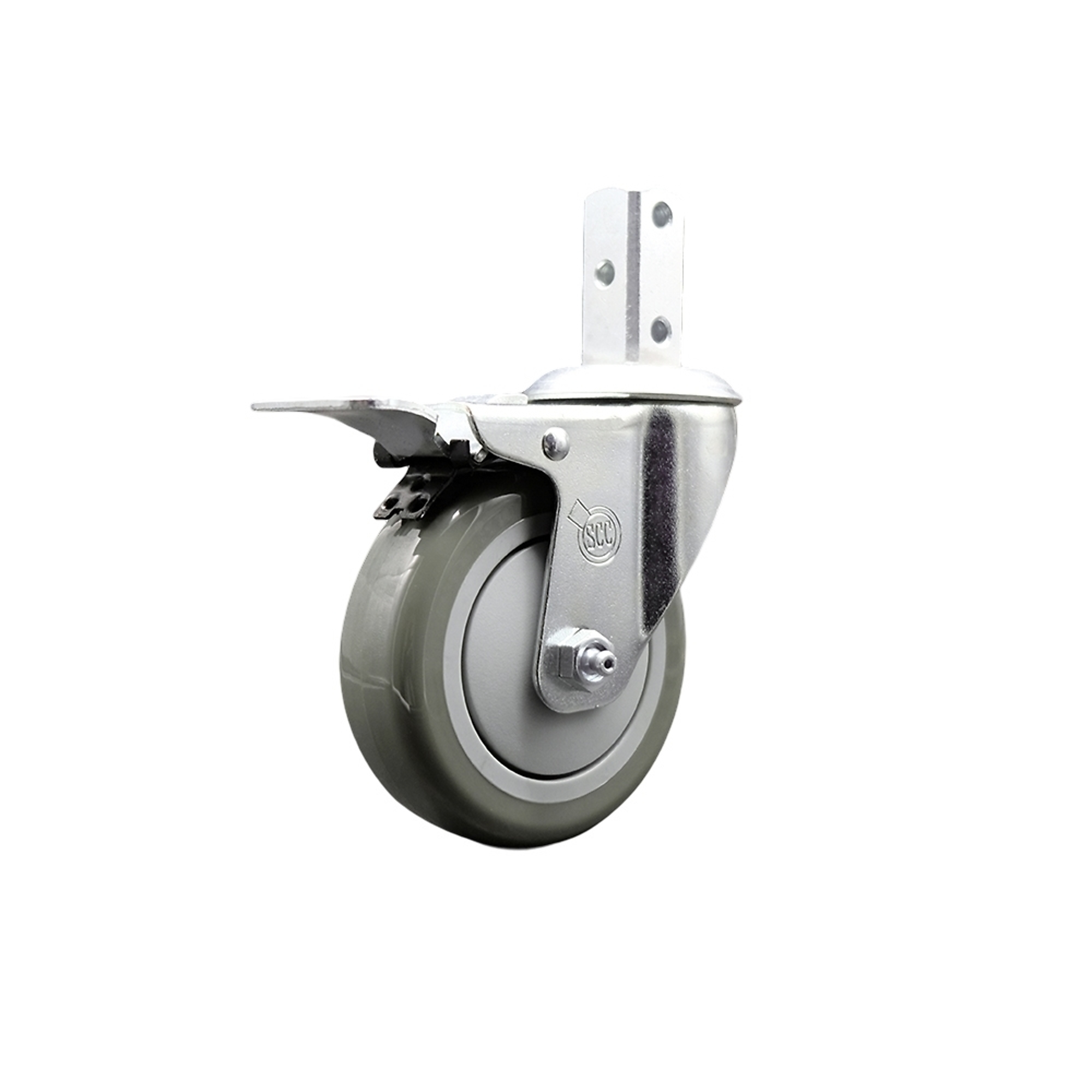 Service Caster, 4Inch x 1 1/4Inch Stem Caster, Wheel Diameter 4 in, Caster Type Swivel, Package (qty.) 1, Model SCC-SQTTL20S414-PPUB-GRY-34