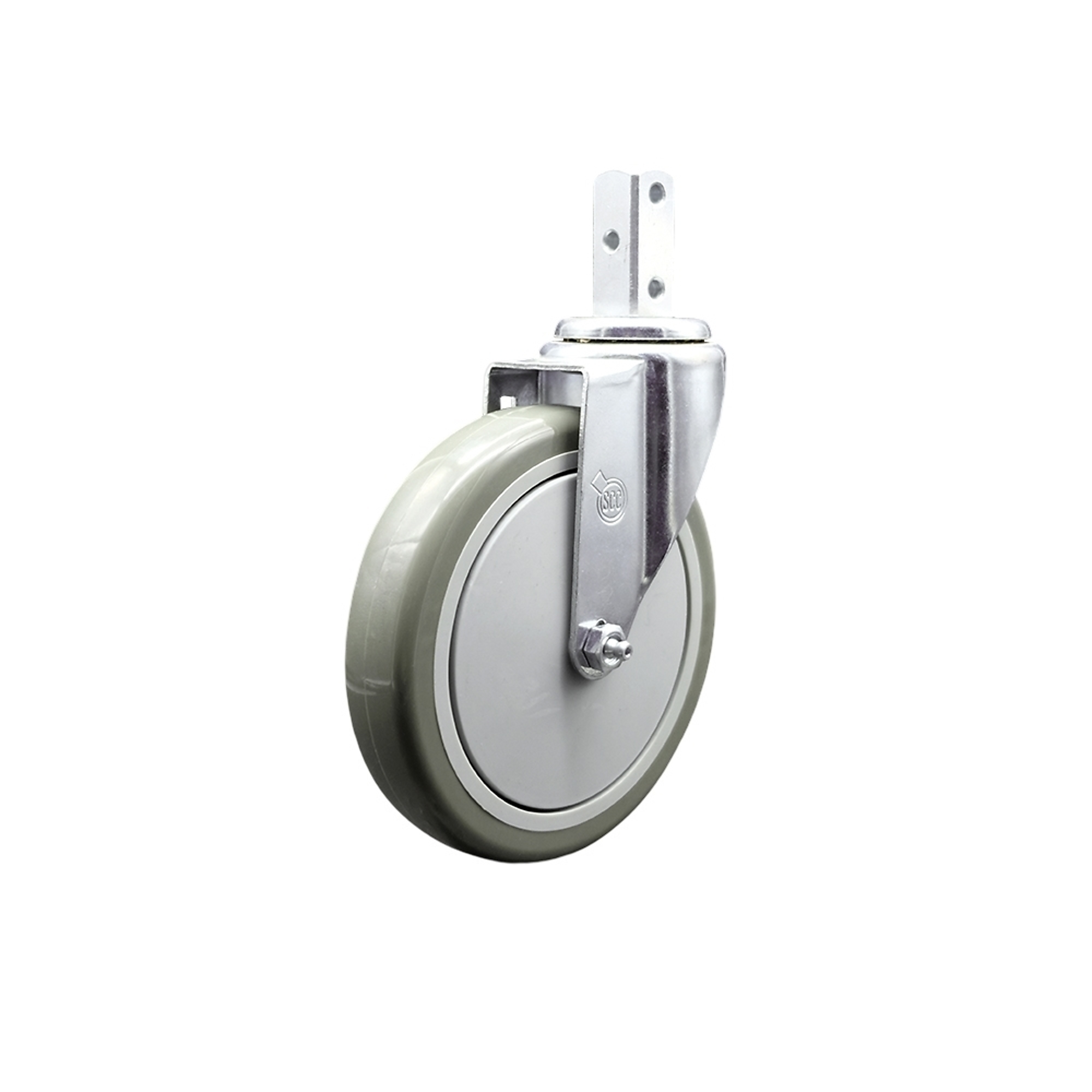 Service Caster, 6Inch x 1 1/4Inch Stem Caster, Wheel Diameter 6 in, Caster Type Swivel, Package (qty.) 1, Model SCC-SQ20S614-PPUB-GRY-34