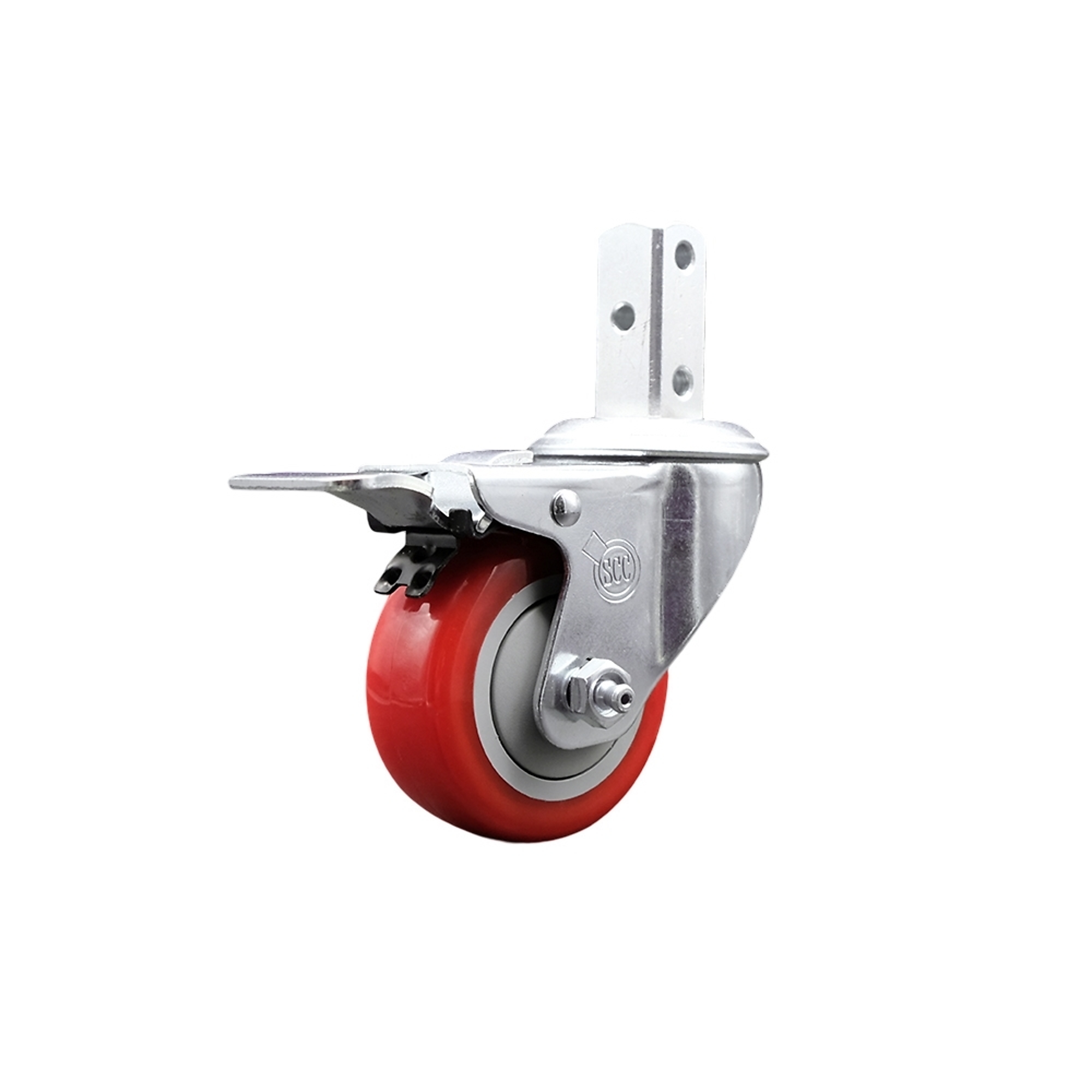 Service Caster, 3 1/2Inch x 1 1/4Inch Stem Caster, Wheel Diameter 3.5 in, Caster Type Swivel, Package (qty.) 1, Model SCC-SQTTL20S3514-PPUB-RED-34