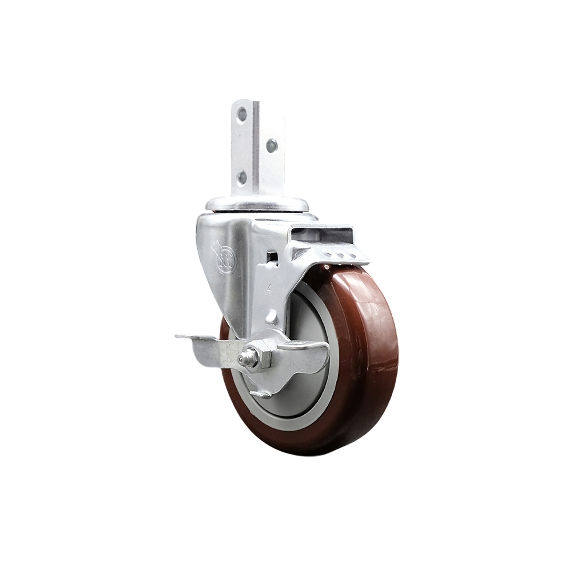 Service Caster, 4Inch x 1 1/4Inch Stem Caster, Wheel Diameter 4 in, Caster Type Swivel, Package (qty.) 1, Model SCC-SQ20S414-PPUB-MRN-TLB-34