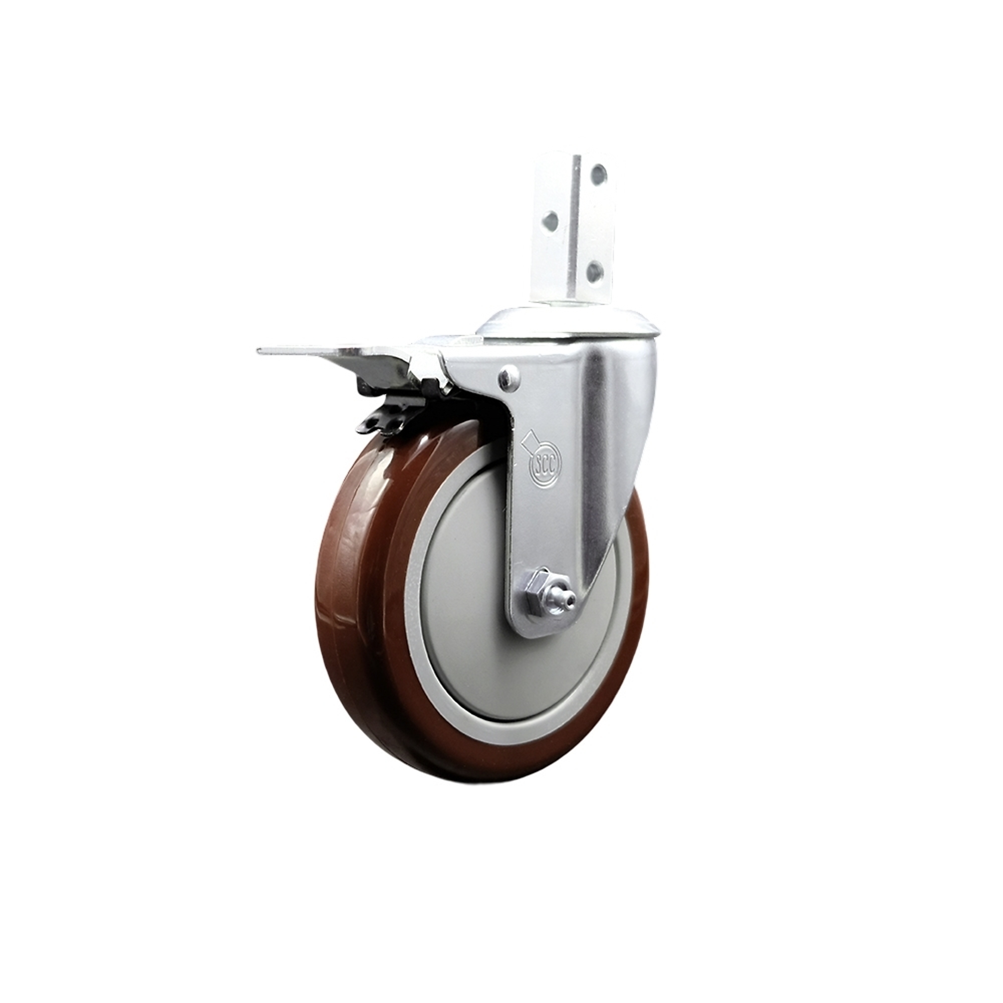 Service Caster, 5Inch x 1 1/4Inch Stem Caster, Wheel Diameter 5 in, Caster Type Swivel, Package (qty.) 1, Model SCC-SQTTL20S514-PPUB-MRN-78