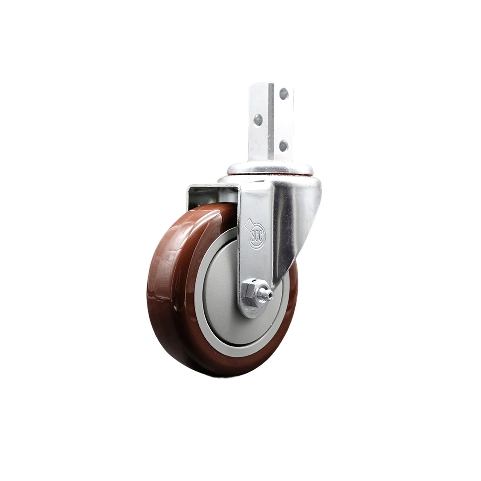 Service Caster, 4Inch x 1 1/4Inch Stem Caster, Wheel Diameter 4 in, Caster Type Swivel, Package (qty.) 1, Model SCC-SQ20S414-PPUB-MRN-78