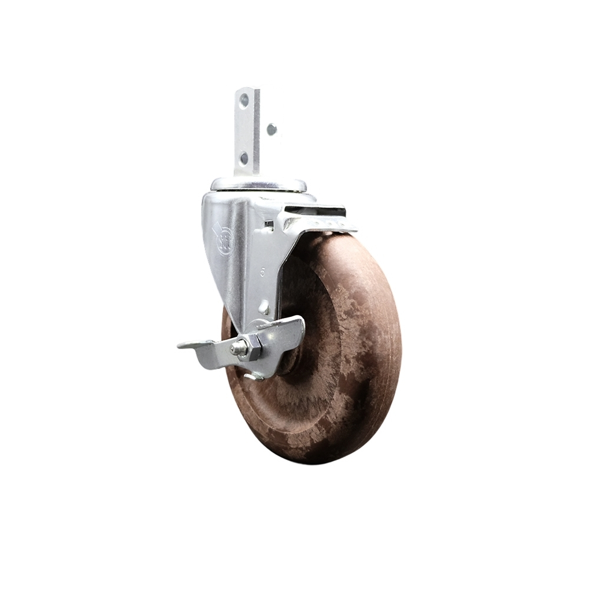 Service Caster, 5Inch x 1 1/4Inch Stem Caster, Wheel Diameter 5 in, Caster Type Swivel, Package (qty.) 1, Model SCC-SQ20S514-GFNSHT-TLB-78