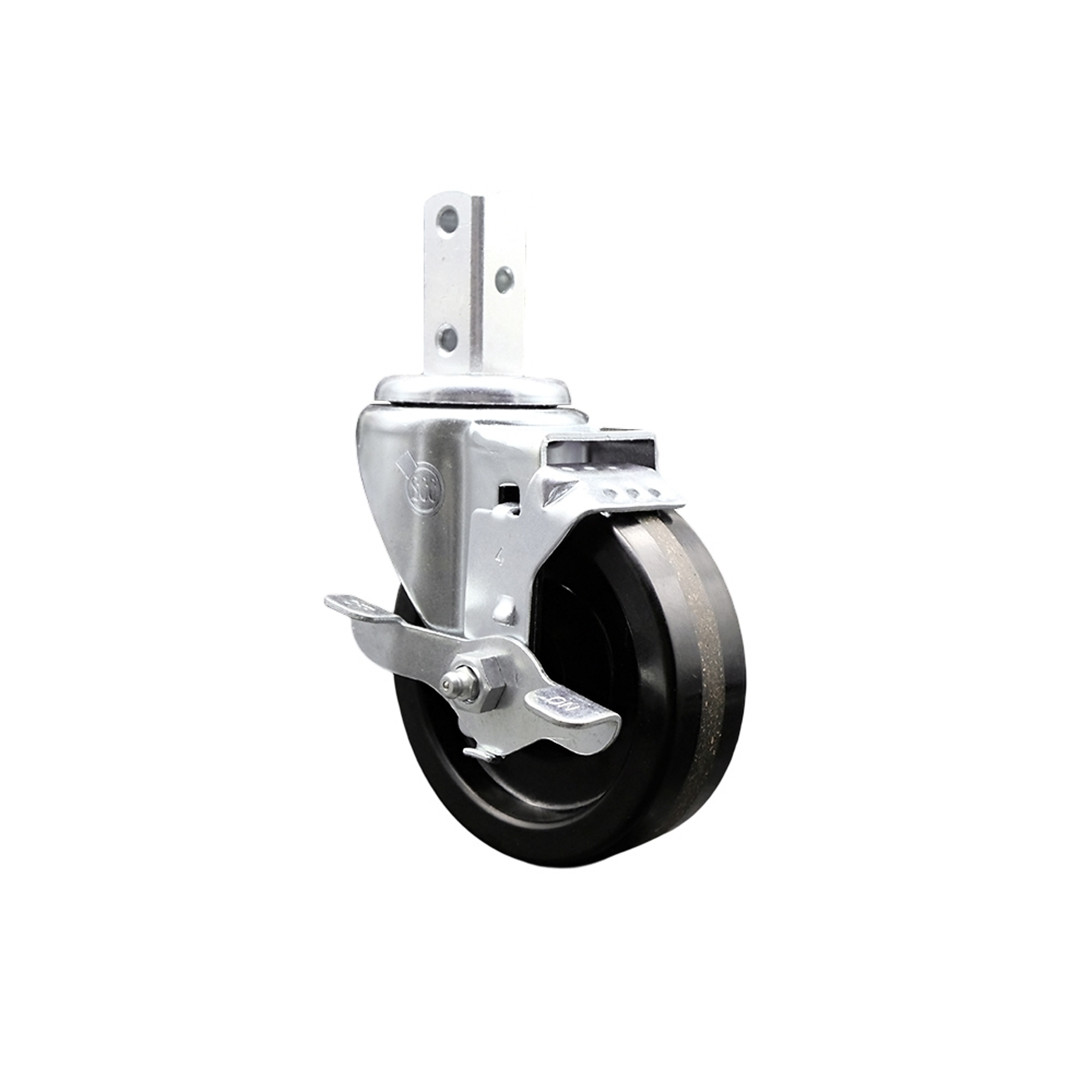 Service Caster, 4Inch x 1 1/4Inch Stem Caster, Wheel Diameter 4 in, Caster Type Swivel, Package (qty.) 1, Model SCC-SQ20S414-PHS-TLB-78