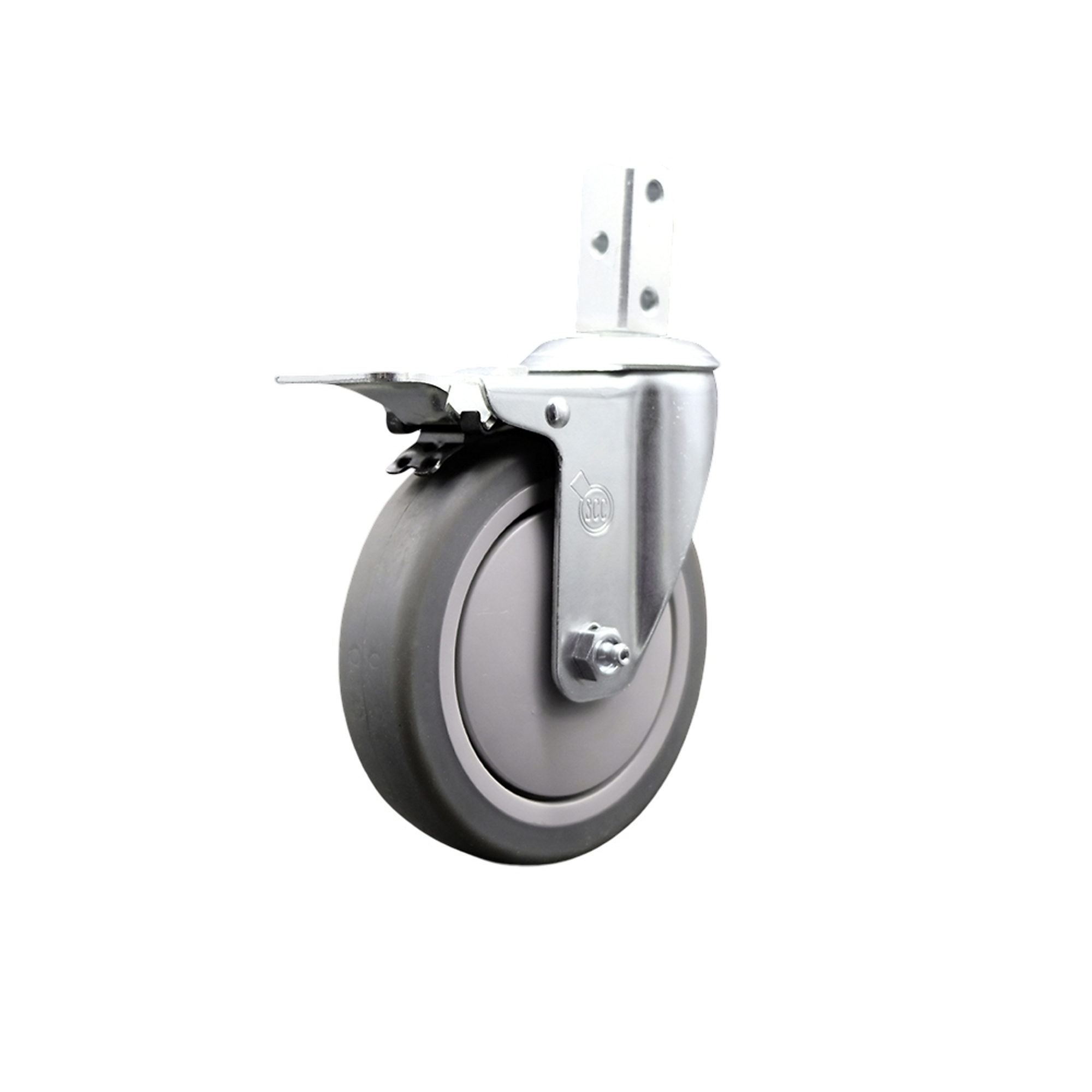 Service Caster, 5Inch x 1 1/4Inch Stem Caster, Wheel Diameter 5 in, Caster Type Swivel, Package (qty.) 1, Model SCC-SQTTL20S514-TPRB-78