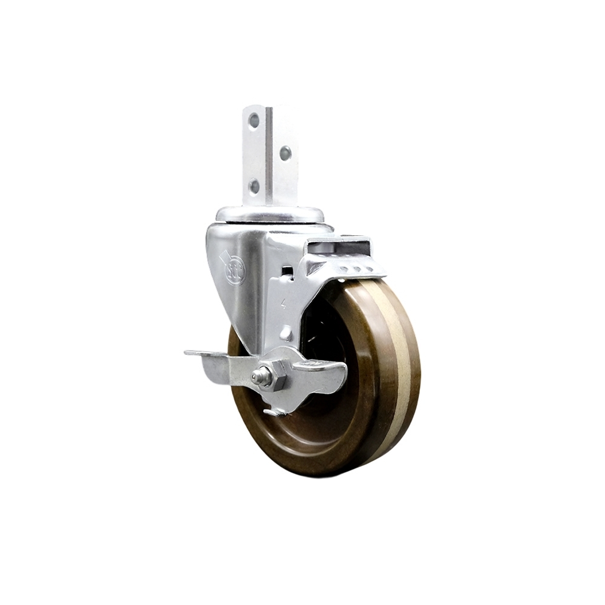 Service Caster, 4Inch x 1 1/4Inch Stem Caster, Wheel Diameter 4 in, Caster Type Swivel, Package (qty.) 1, Model SCC-SQ20S414-PHSHT-TLB-34