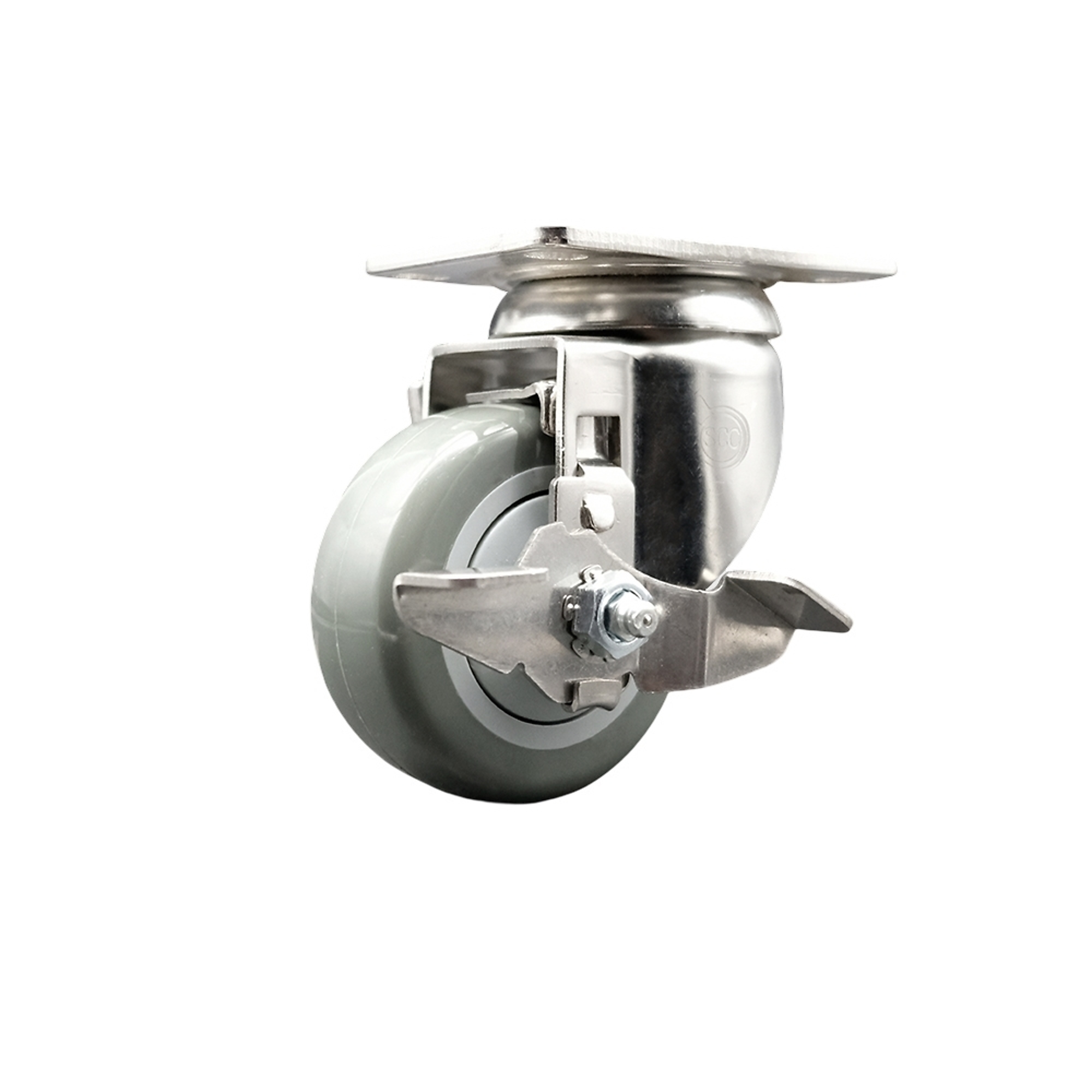 Service Caster, 3Inch x 1 1/4Inch Plate Caster, Wheel Diameter 3 in, Caster Type Swivel, Package (qty.) 1, Model SCC-SS31620S314-PPUB-TLB