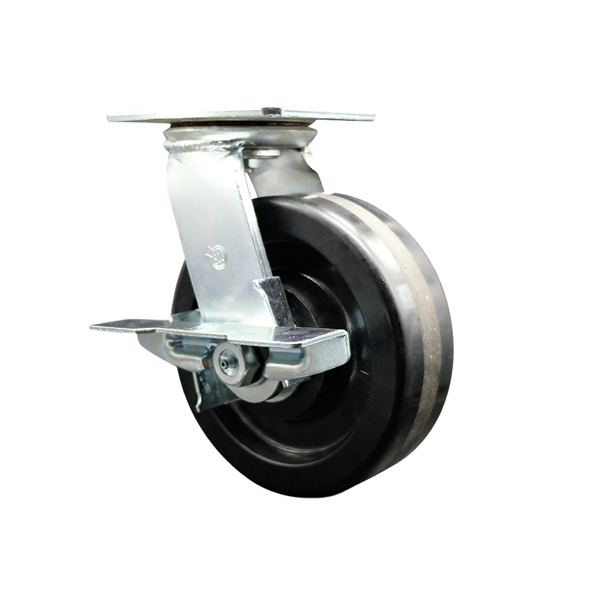 Service Caster, 8Inch x 2.5Inch Plate Caster, Wheel Diameter 8 in, Caster Type Swivel, Package (qty.) 1, Model SCC-55S825-PHR-SLB