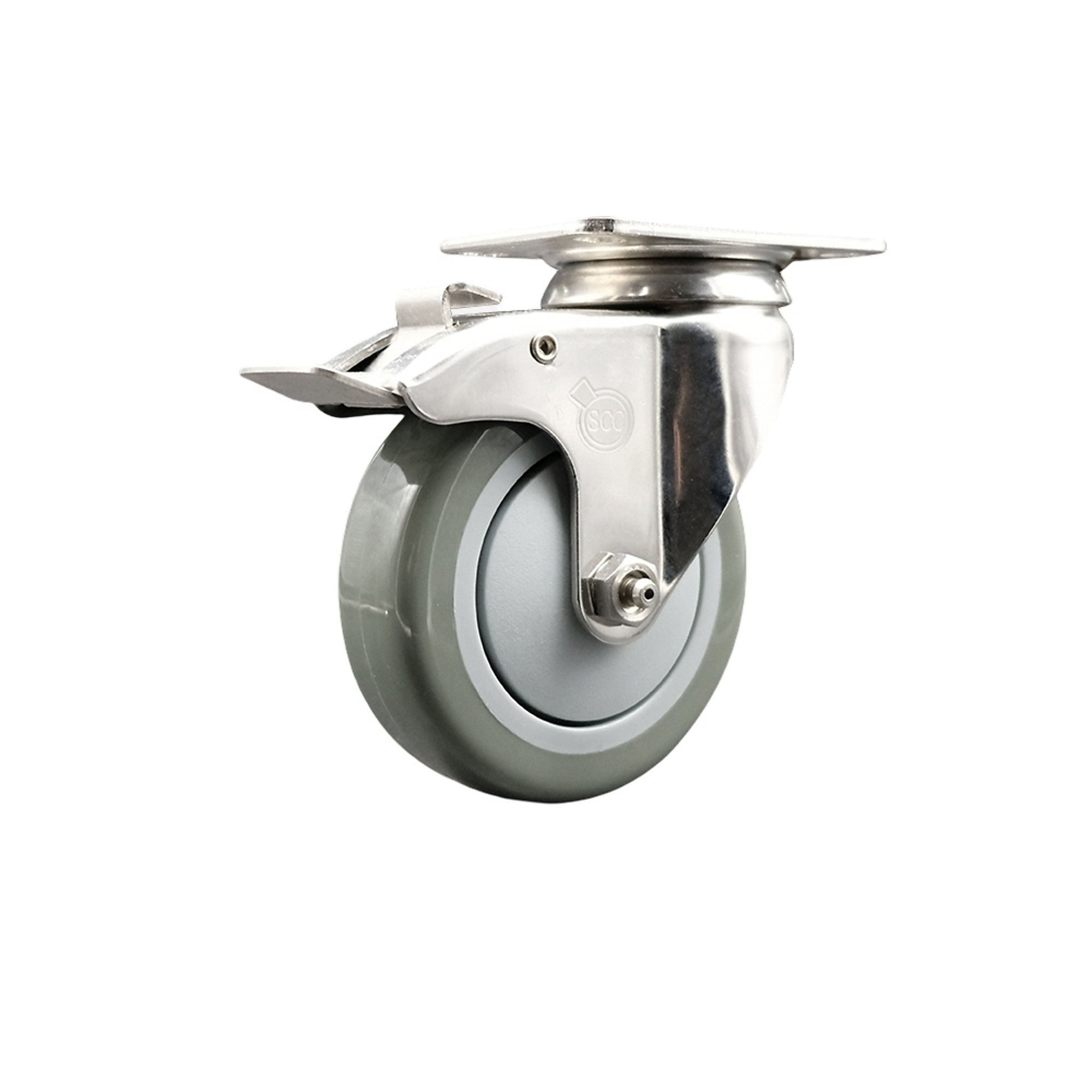 Service Caster, 4Inch x 1 1/4Inch Plate Caster, Wheel Diameter 4 in, Caster Type Swivel, Package (qty.) 1, Model SCC-SS316TTL20S414-PPUB