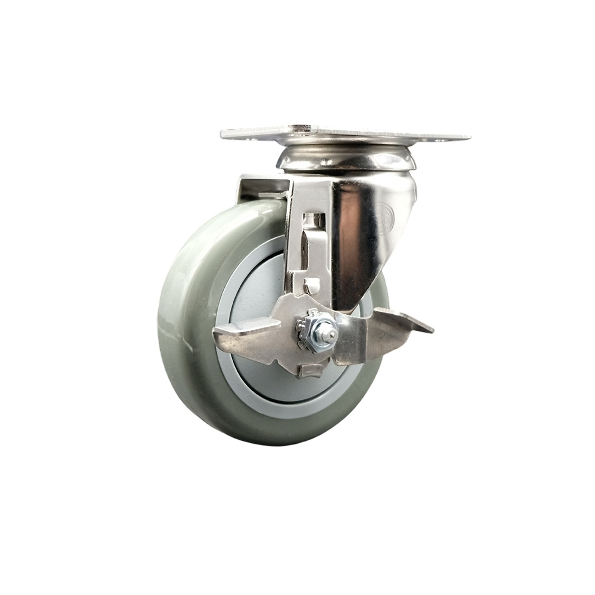 Service Caster, 4Inch x 1 1/4Inch Plate Caster, Wheel Diameter 4 in, Caster Type Swivel, Package (qty.) 1, Model SCC-SS31620S414-PPUB-TLB