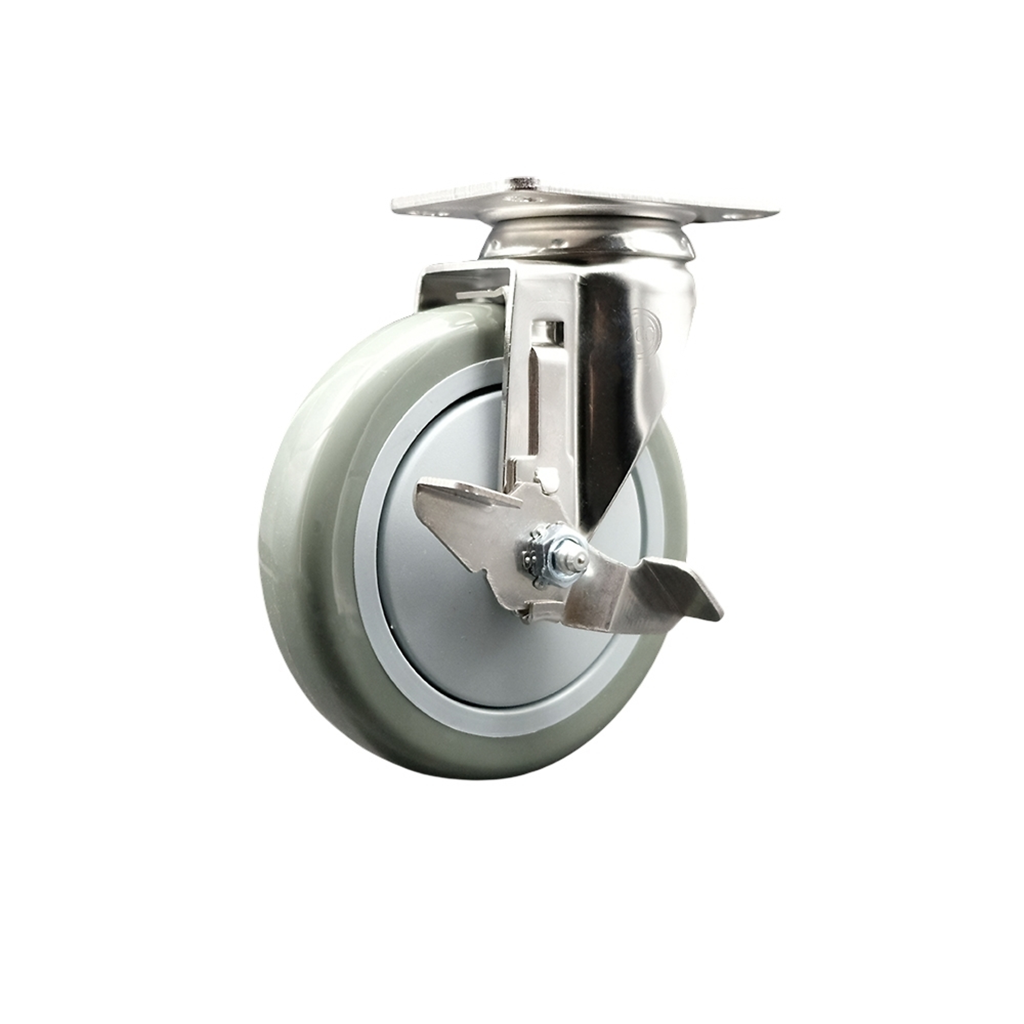 Service Caster, 5Inch x 1 1/4Inch Plate Caster, Wheel Diameter 5 in, Caster Type Swivel, Package (qty.) 1, Model SCC-SS31620S514-PPUB-TLB