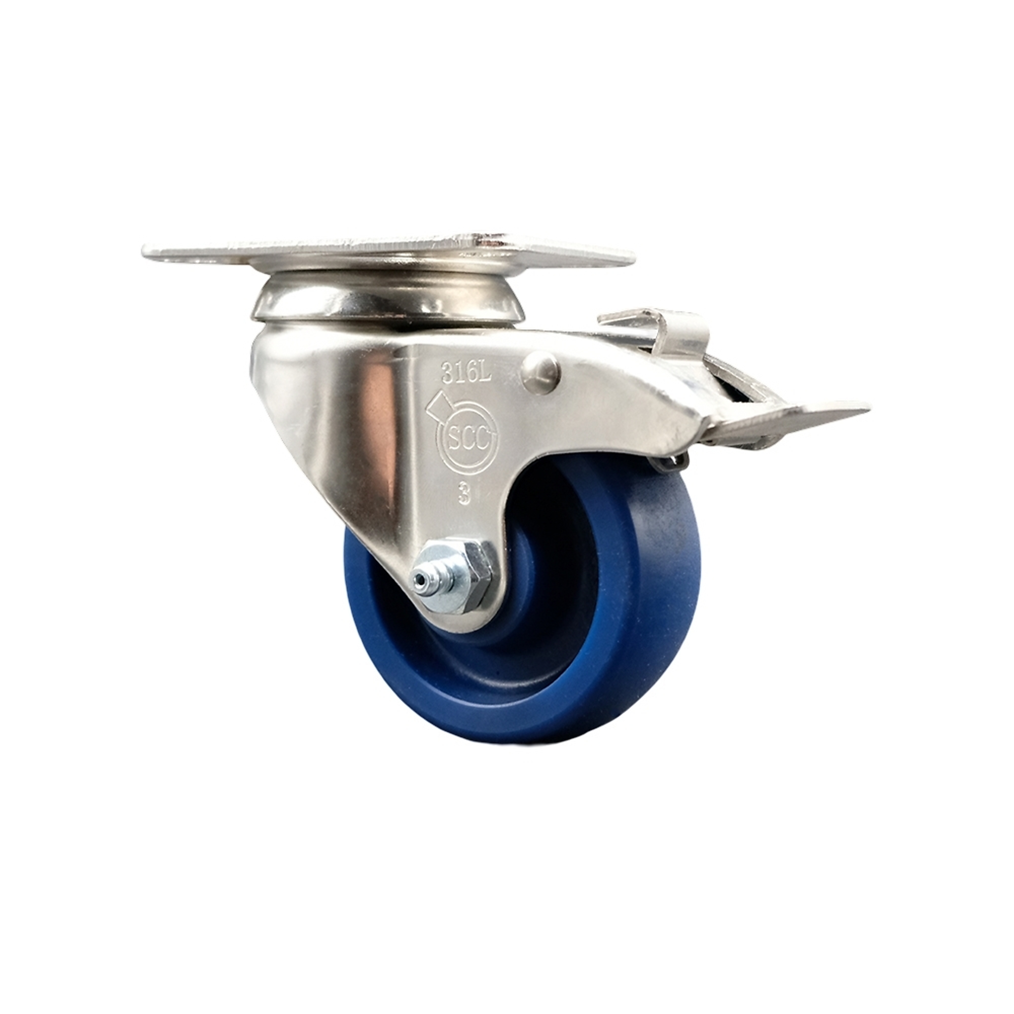 Service Caster, 3 1/2Inch x 1 1/4Inch Plate Caster, Wheel Diameter 3.5 in, Caster Type Swivel, Package (qty.) 1, Model SCC-SS316TTL20S3514-SPUS