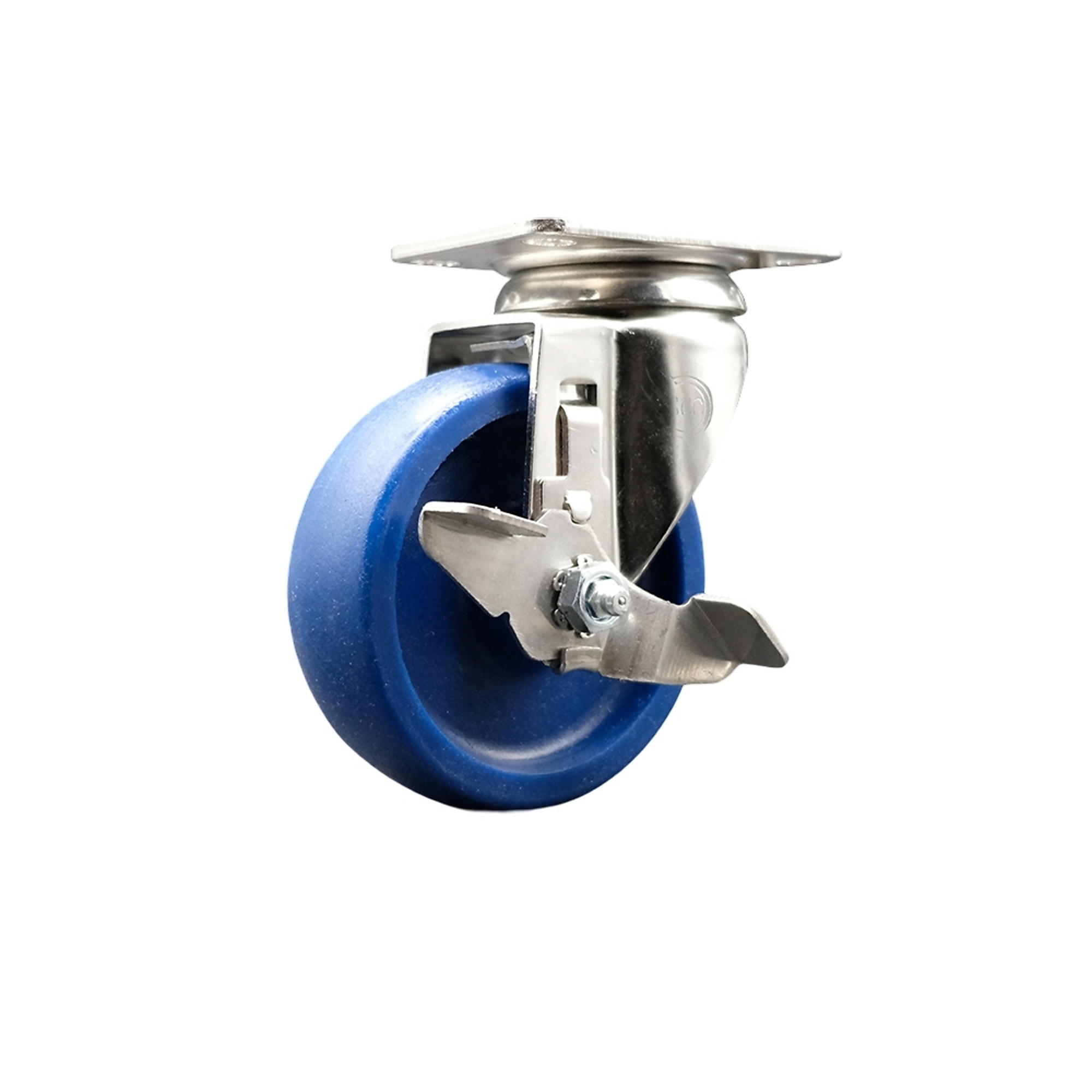 Service Caster, 4Inch x 1 1/4Inch Plate Caster, Wheel Diameter 4 in, Caster Type Swivel, Package (qty.) 1, Model SCC-SS31620S414-SPUS-TLB