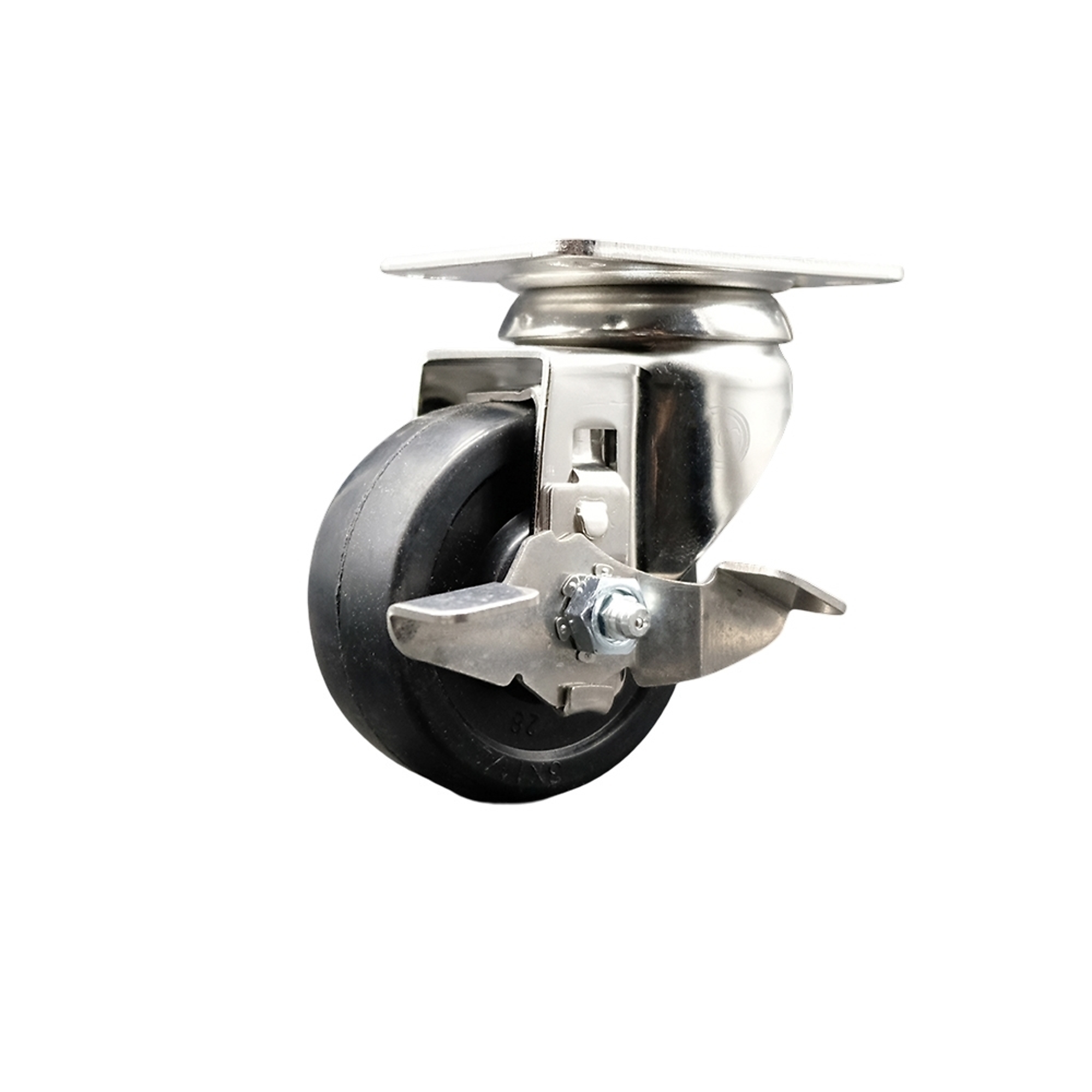 Service Caster, 3Inch x 1 1/4Inch Plate Caster, Wheel Diameter 3 in, Caster Type Swivel, Package (qty.) 1, Model SCC-SS31620S314-HRS-TLB