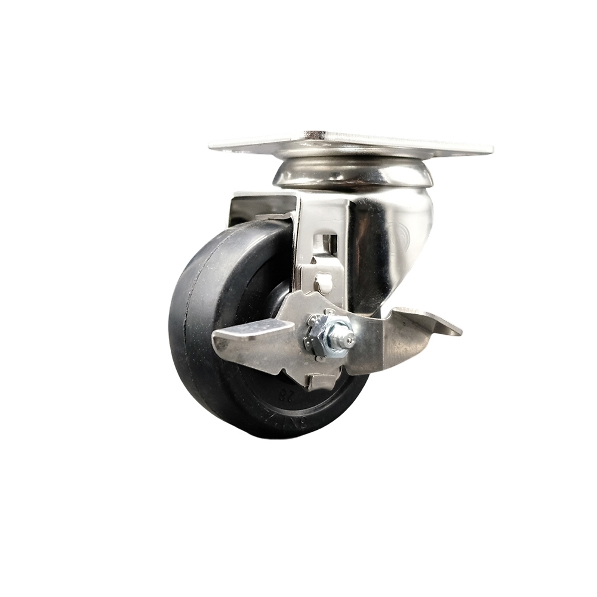 Service Caster, 3 1/2Inch x 1 1/4Inch Plate Caster, Wheel Diameter 3.5 in, Caster Type Swivel, Package (qty.) 1, Model SCC-SS31620S3514-SRS-TLB