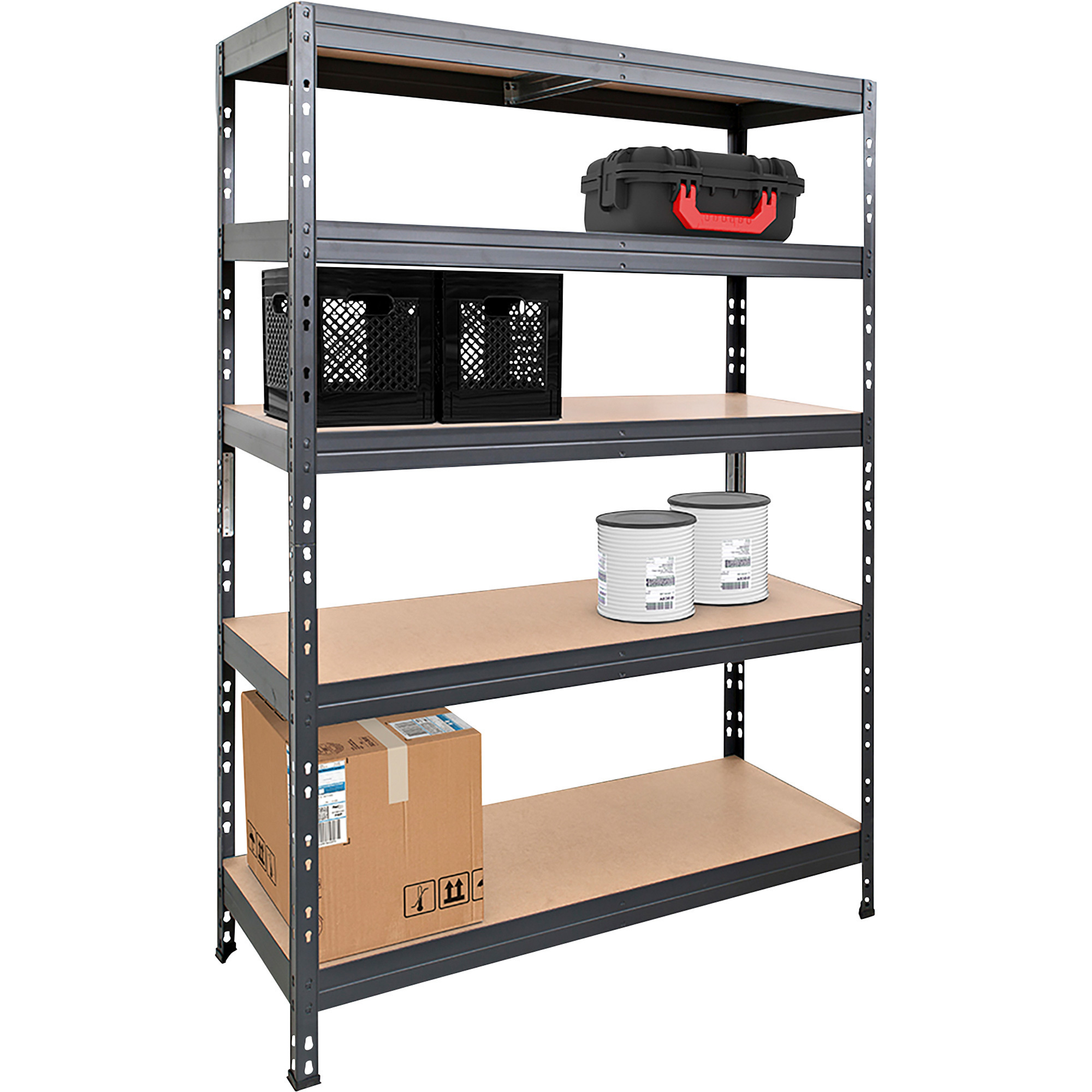 AR Shelving Heavy-Duty Garage Shelving â 5-Shelf Unit, 800-Lb. Capacity Per Shelf, 48Inch W x 20Inch D x 70Inch H, Model TR18S504KGGED9TG00