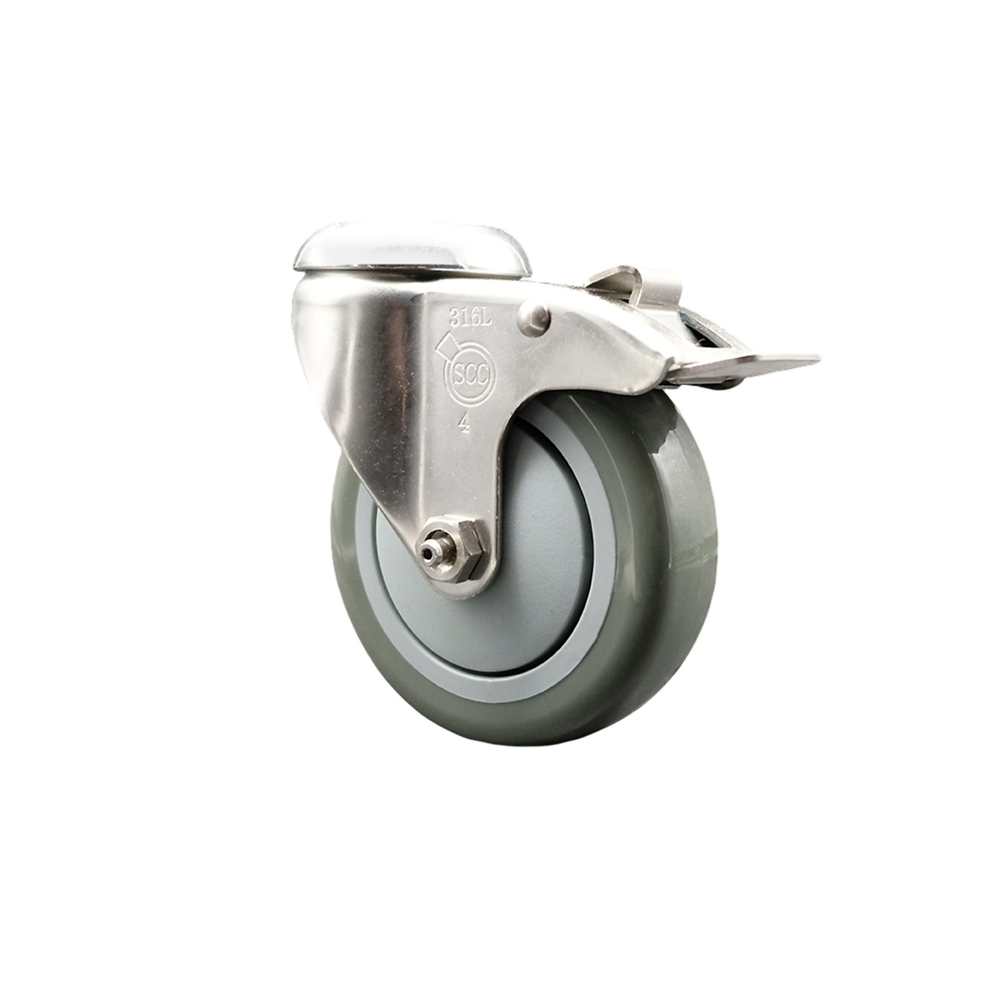 Service Caster, 4Inch x 1 1/4Inch Stem Caster, Wheel Diameter 4 in, Caster Type Swivel, Package (qty.) 1, Model SCC-SS316BHTTL20S414-PPUB