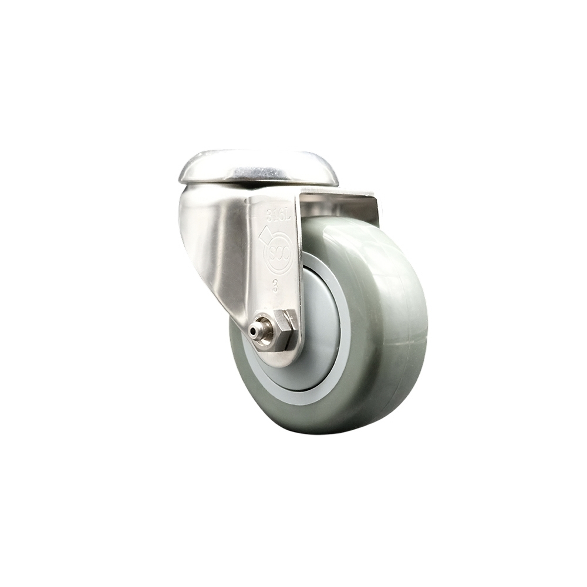 Service Caster, 3 1/2Inch x 1 1/4Inch Stem Caster, Wheel Diameter 3.5 in, Caster Type Swivel, Package (qty.) 1, Model SCC-SS316BH20S3514-PPUB