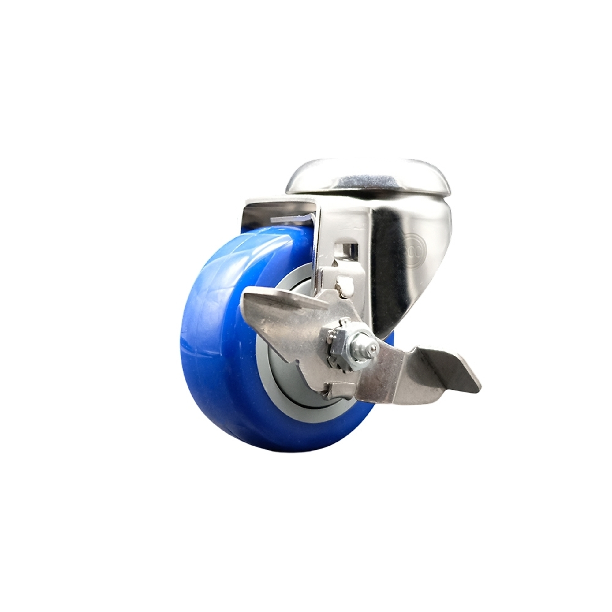 Service Caster, 3 1/2Inch x 1 1/4Inch Stem Caster, Wheel Diameter 3.5 in, Caster Type Swivel, Package (qty.) 1, Model SCC-SS316BH20S3514-PPUB-BLUE-TLB