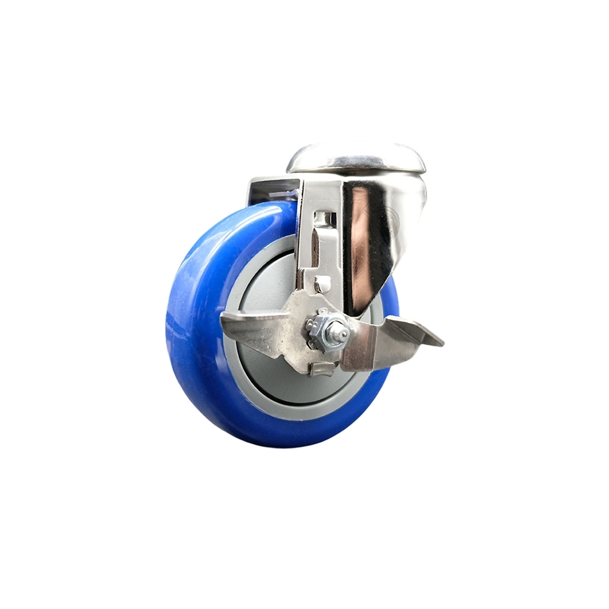 Service Caster, 4Inch x 1 1/4Inch Stem Caster, Wheel Diameter 4 in, Caster Type Swivel, Package (qty.) 1, Model SCC-SS316BH20S414-PPUB-BLUE-TLB