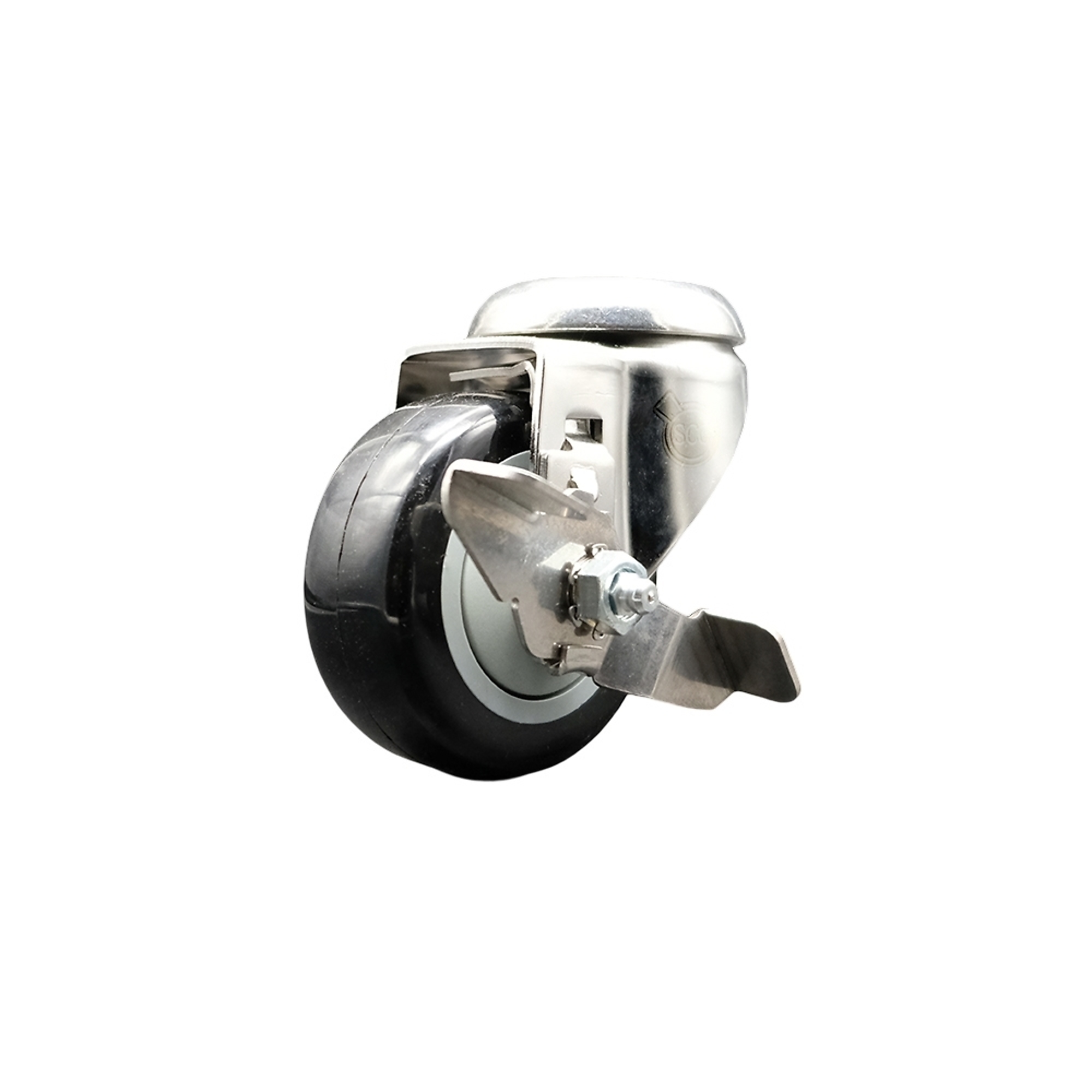 Service Caster, 3Inch x 1 1/4Inch Stem Caster, Wheel Diameter 3 in, Caster Type Swivel, Package (qty.) 1, Model SCC-SS316BH20S314-PPUB-BLK-TLB