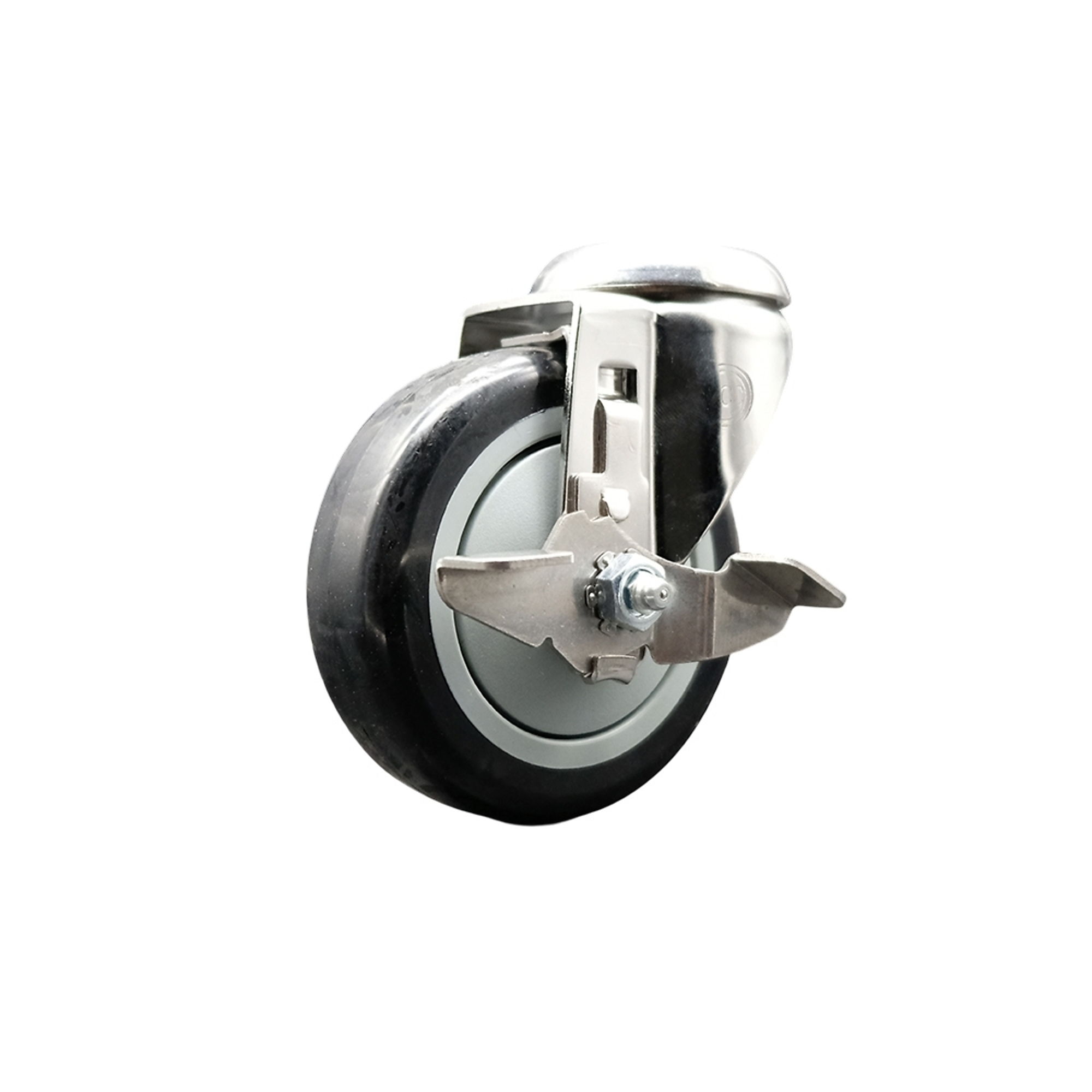 Service Caster, 4Inch x 1 1/4Inch Stem Caster, Wheel Diameter 4 in, Caster Type Swivel, Package (qty.) 1, Model SCC-SS316BH20S414-PPUB-BLK-TLB