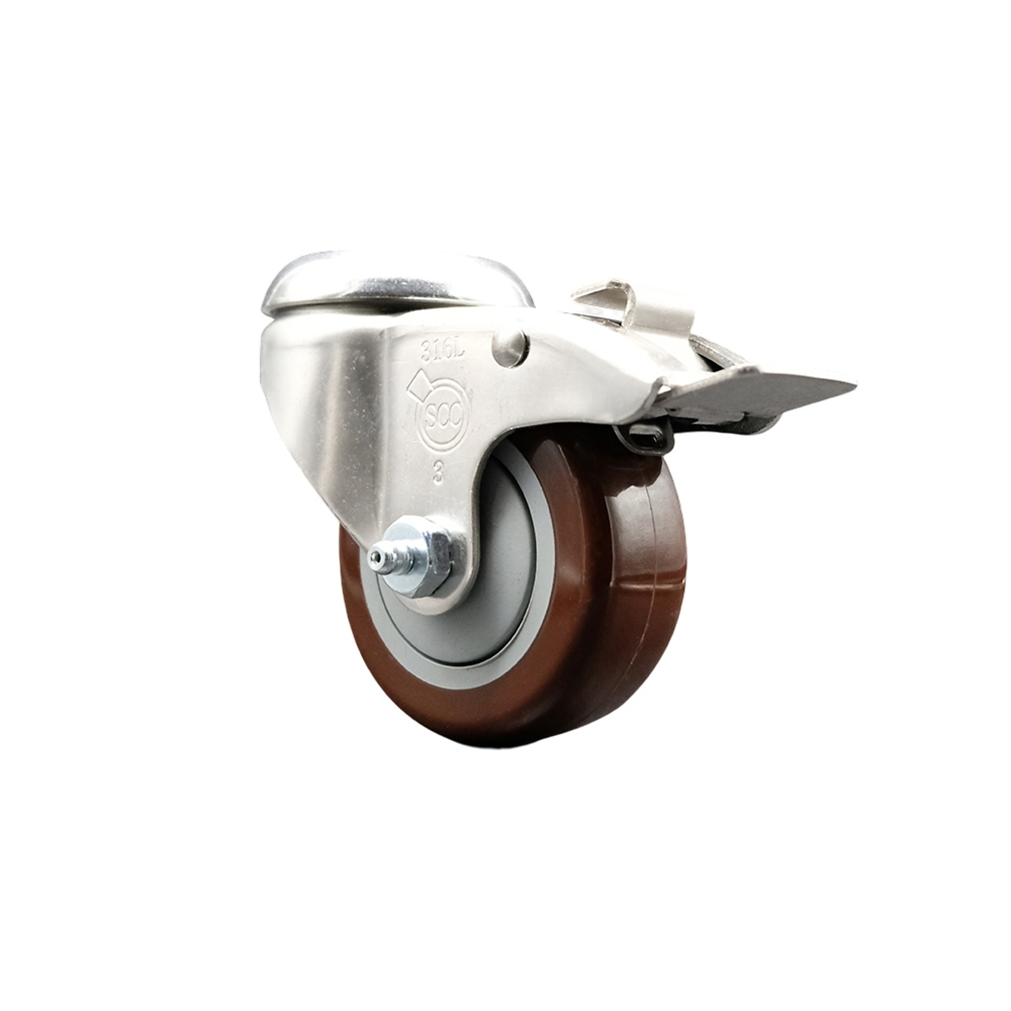 Service Caster, 3Inch x 1 1/4Inch Stem Caster, Wheel Diameter 3 in, Caster Type Swivel, Package (qty.) 1, Model SCC-SS316BHTTL20S314-PPUB-MRN