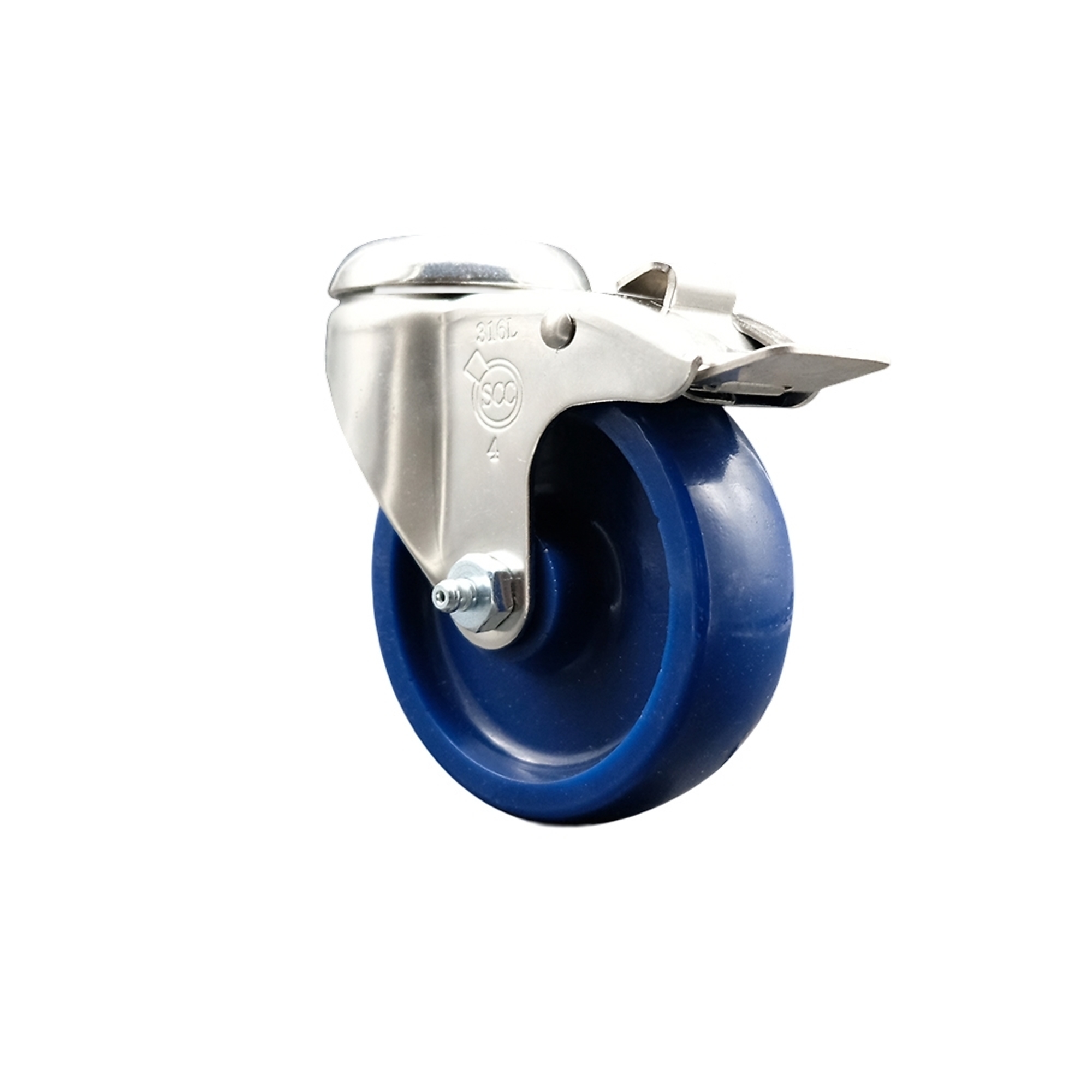 Service Caster, 4Inch x 1 1/4Inch Stem Caster, Wheel Diameter 4 in, Caster Type Swivel, Package (qty.) 1, Model SCC-SS316BHTTL20S414-SPUS