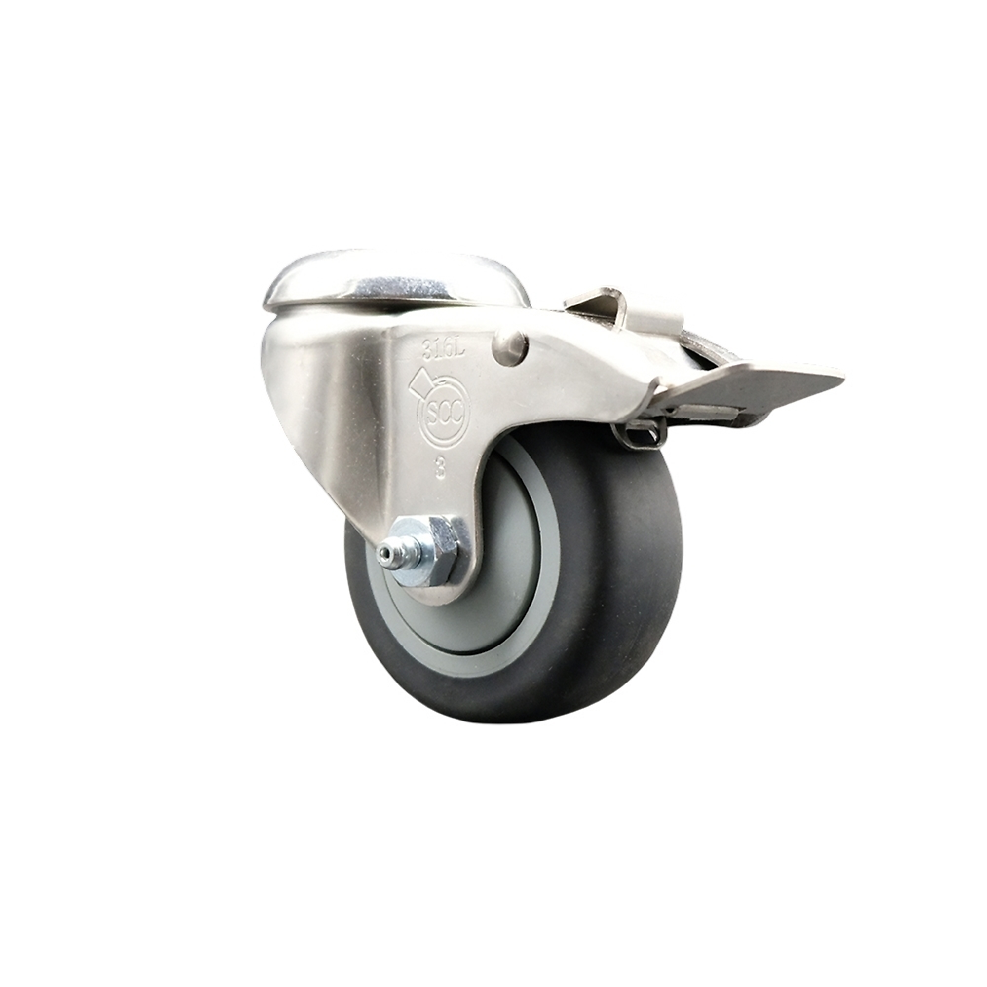 Service Caster, 3Inch x 1 1/4Inch Stem Caster, Wheel Diameter 3 in, Caster Type Swivel, Package (qty.) 1, Model SCC-SS316BHTTL20S314-TPRB