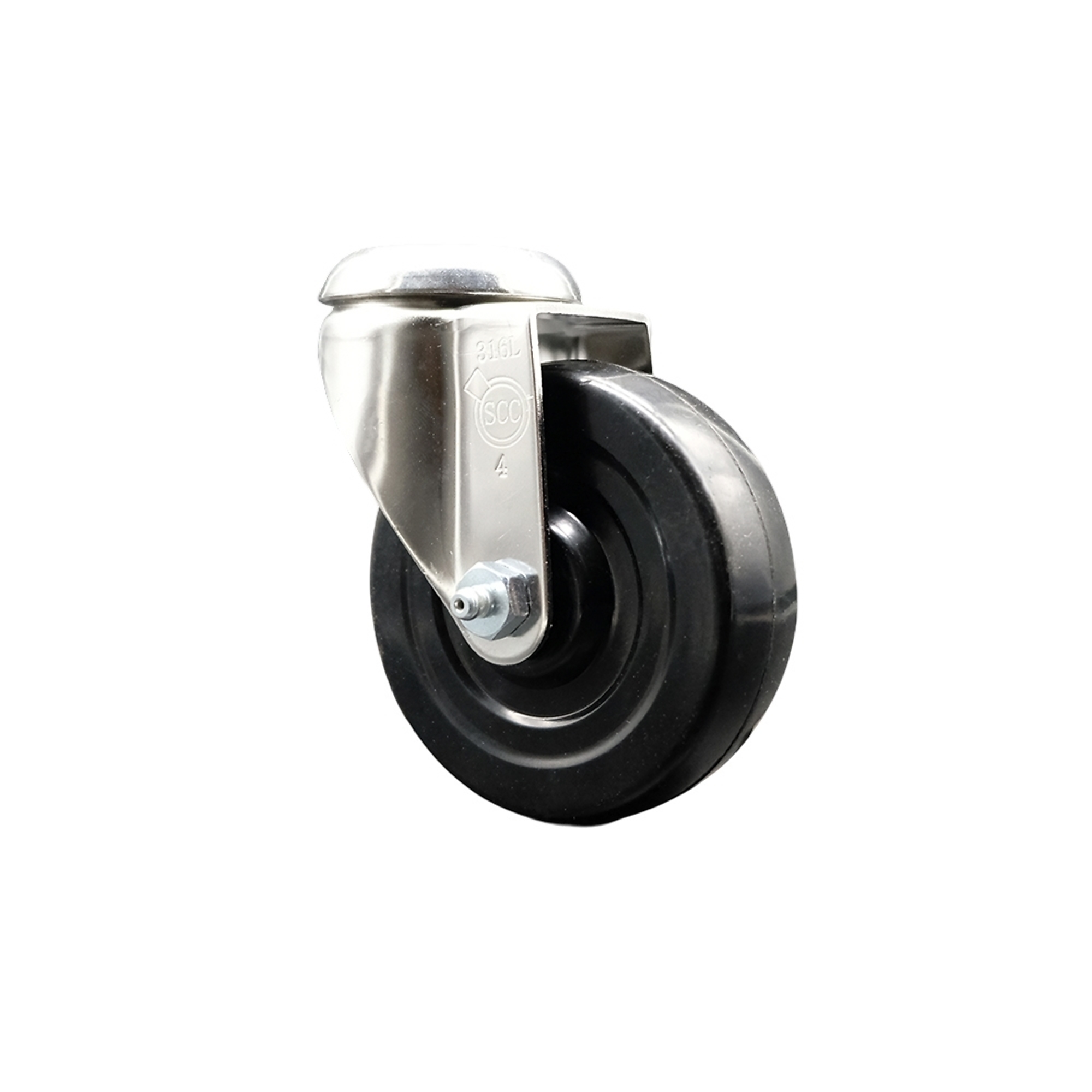 Service Caster, 4Inch x 1 1/4Inch Stem Caster, Wheel Diameter 4 in, Caster Type Swivel, Package (qty.) 1, Model SCC-SS316BH20S414-SRS